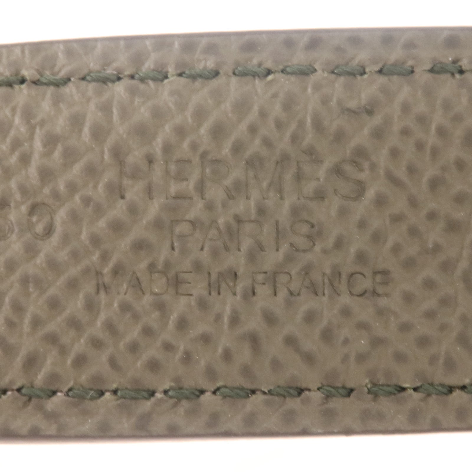 HERMES Swift/Espom皮革Gamma Belt金扣皮帶Vert De Gris