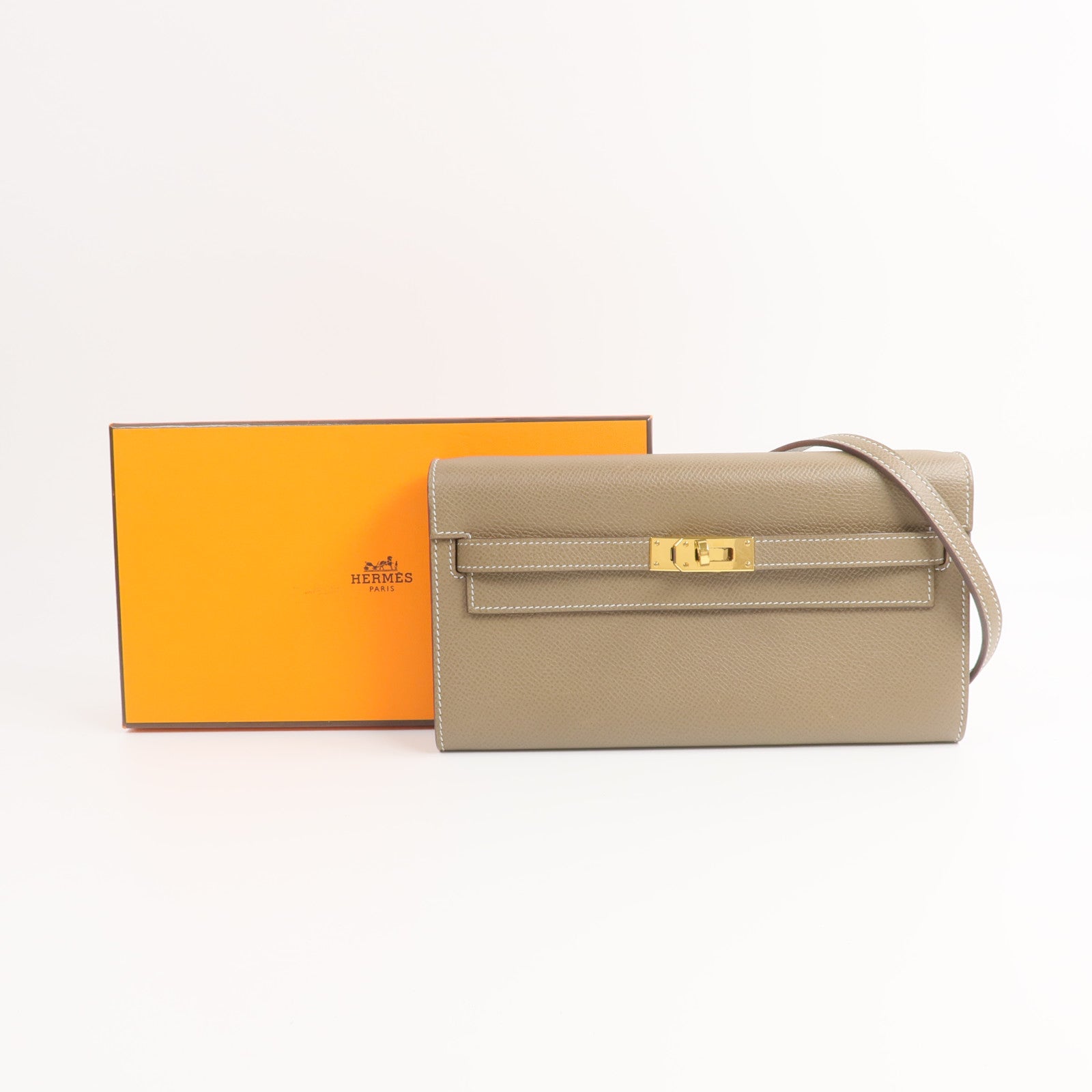 HERMES Epsom皮革Kelly To Go肩背袋Etoupe