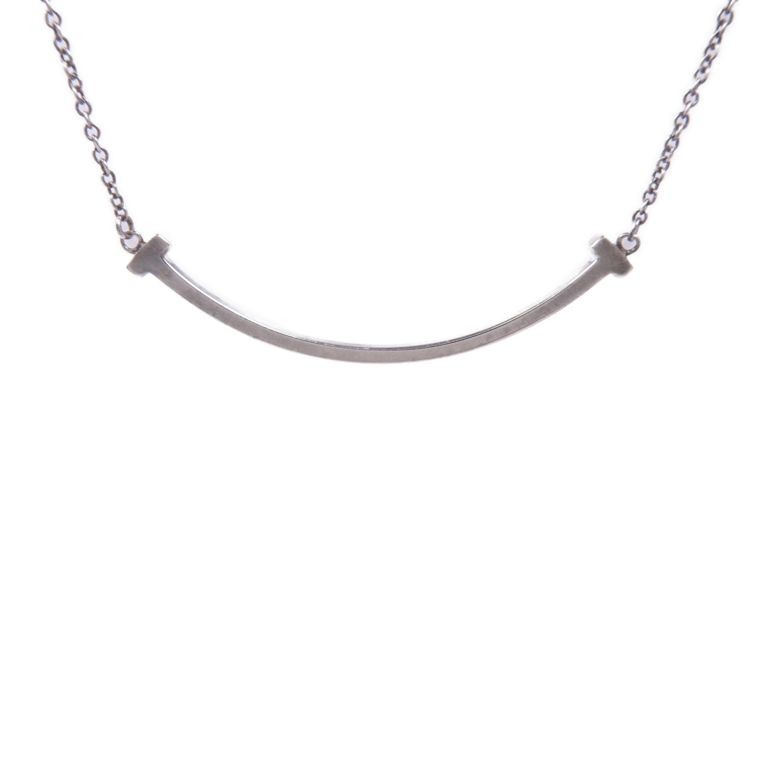 TIFFANY＆CO 925純銀T Smile Necklace項鍊