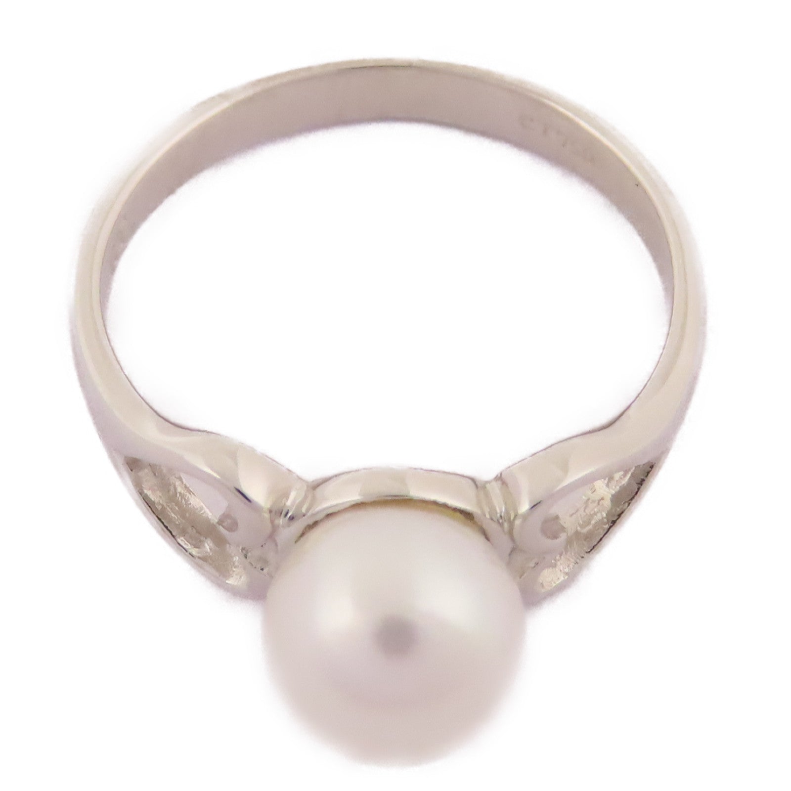 JEWELRY 【激減優惠】18K白金Pearl Ring戒指US#5.5