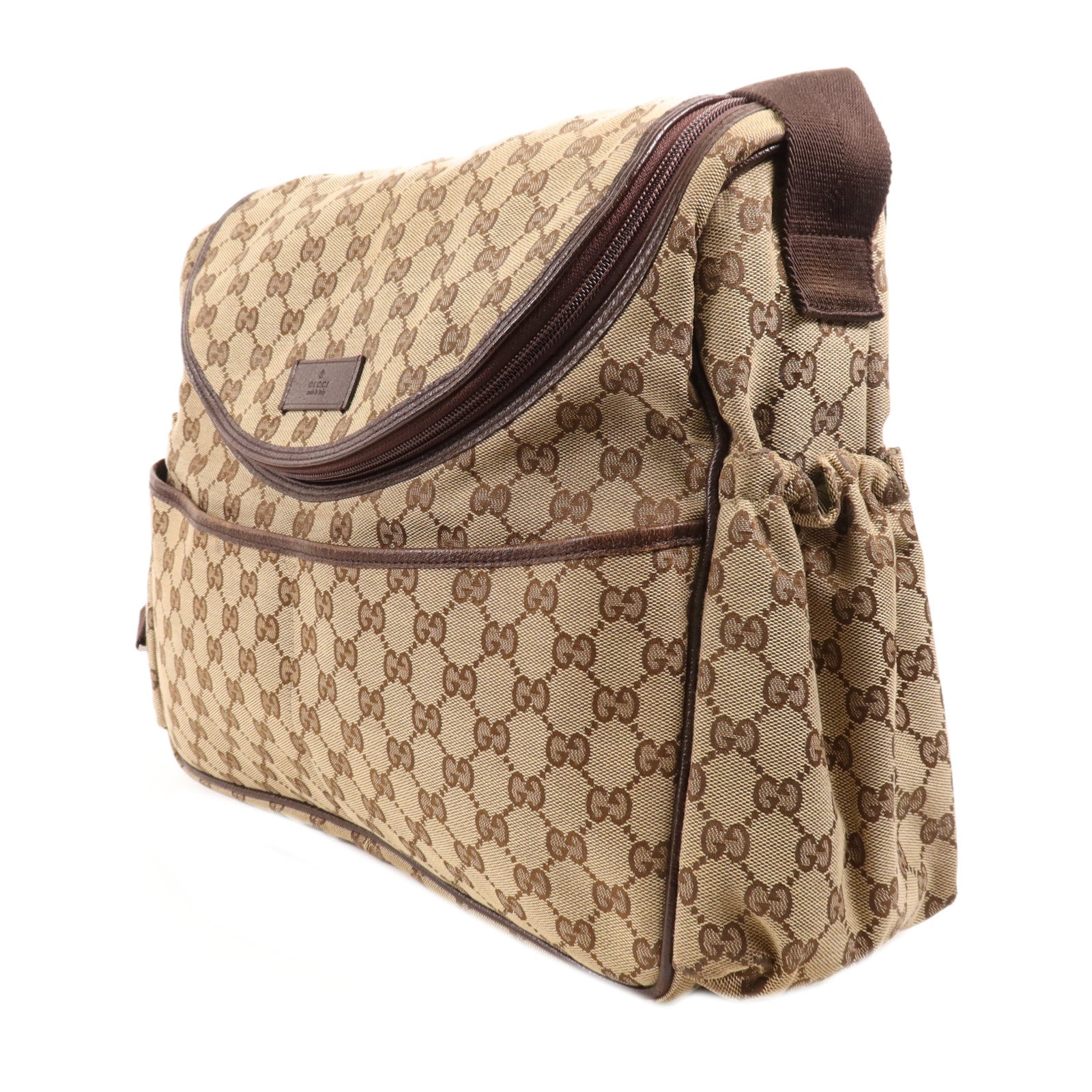 GUCCI 帆布Shoulder Bag銀扣肩背袋