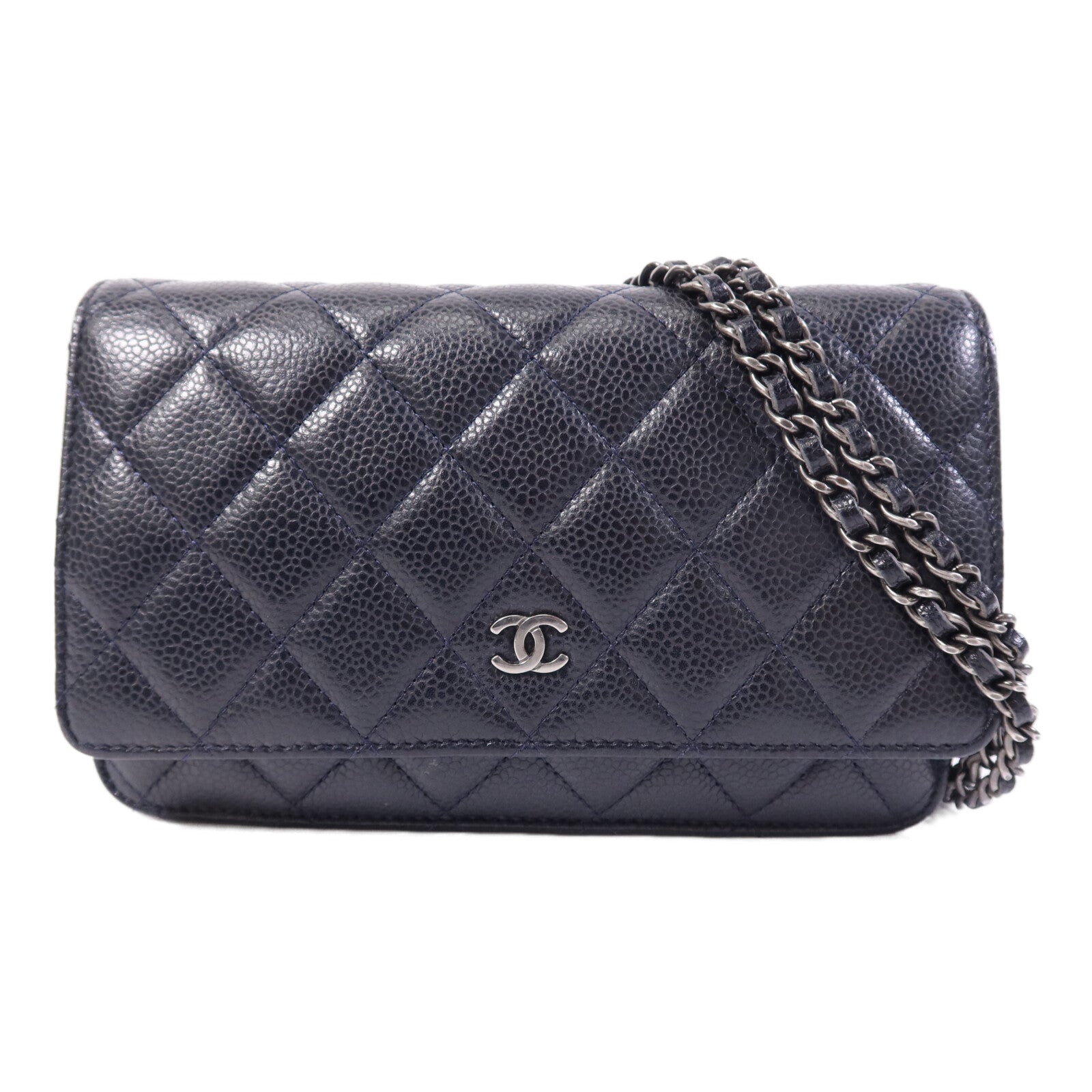 CHANEL 牛皮皮革WOC Wallet On Chain銀扣鏈帶肩背袋