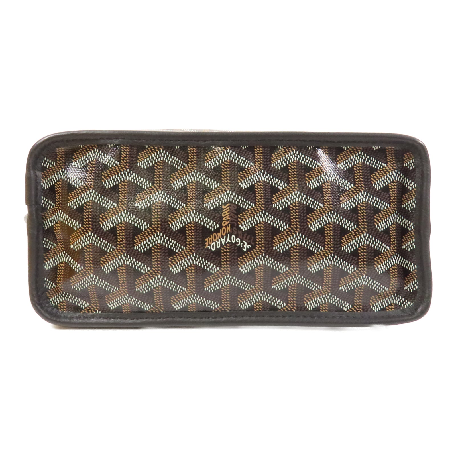 GOYARD 塗層帆布Anjou Mini Bag銀扣手挽袋黑色