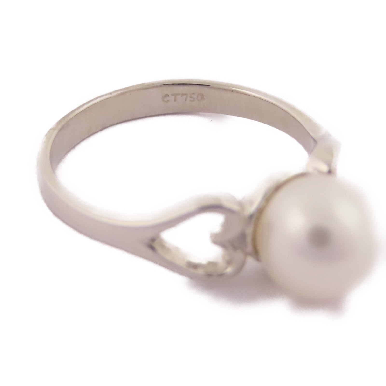 JEWELRY 【激減優惠】18K白金Pearl Ring戒指US#5.5