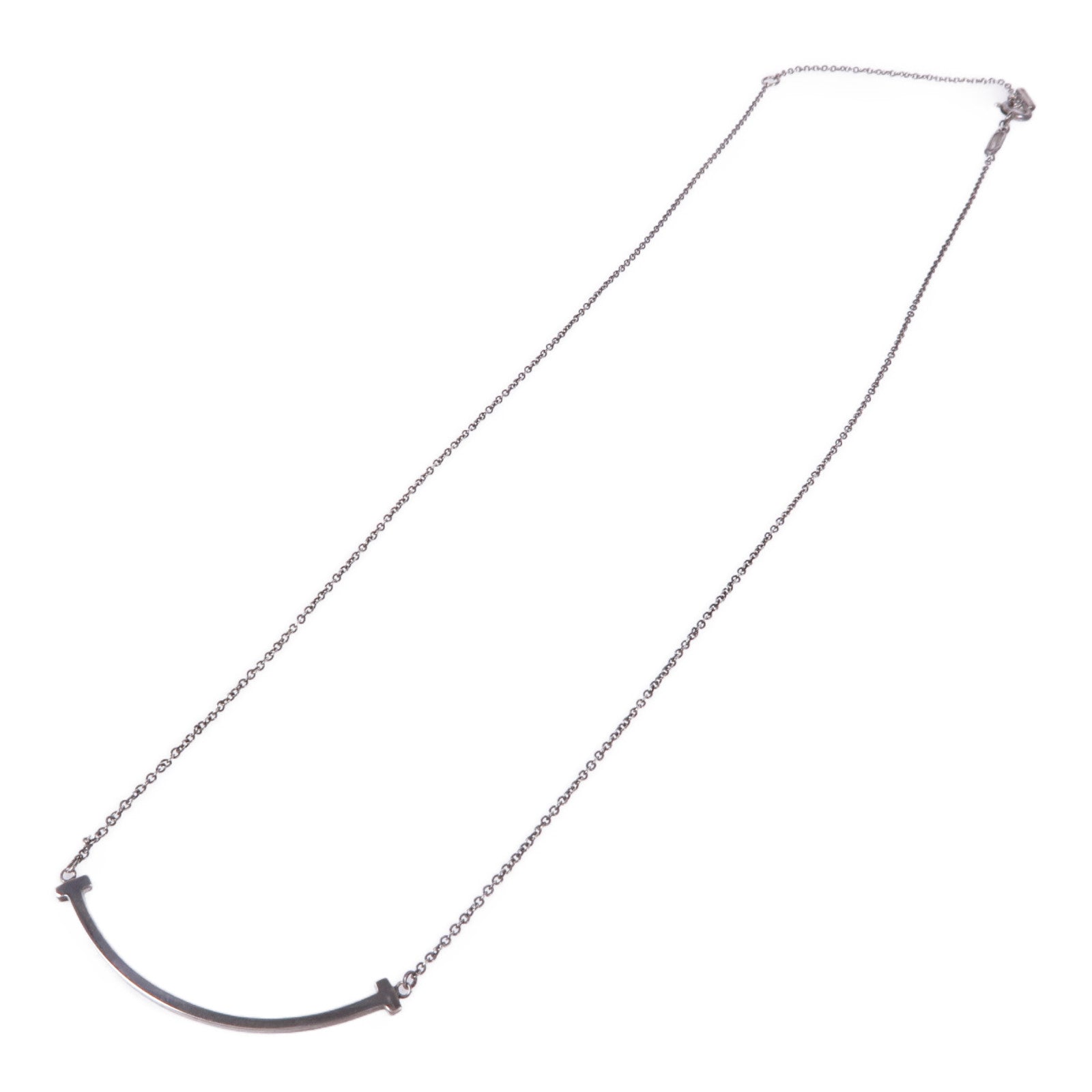 TIFFANY＆CO 925純銀T Smile Necklace項鍊