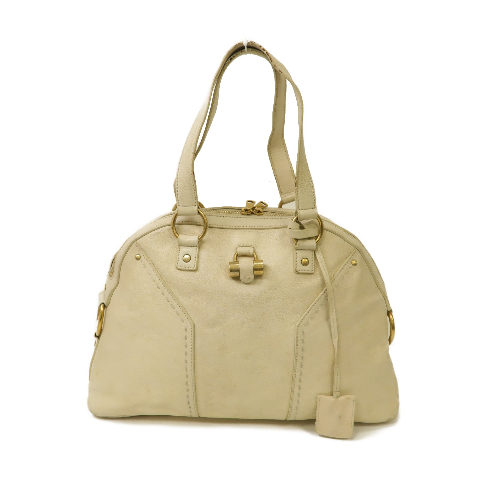 SAINT LAURENT 【激減優惠】牛皮皮革Hand Bag金扣手提袋白色