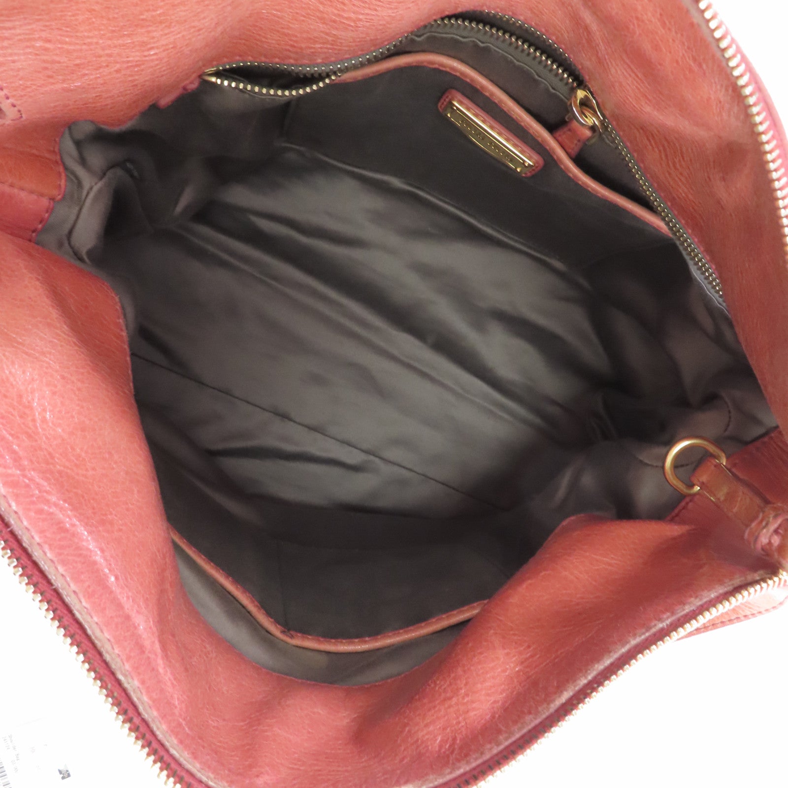 Miu Miu 羊皮皮革2Way Shoulder金扣手挽肩背兩用袋粉紅色