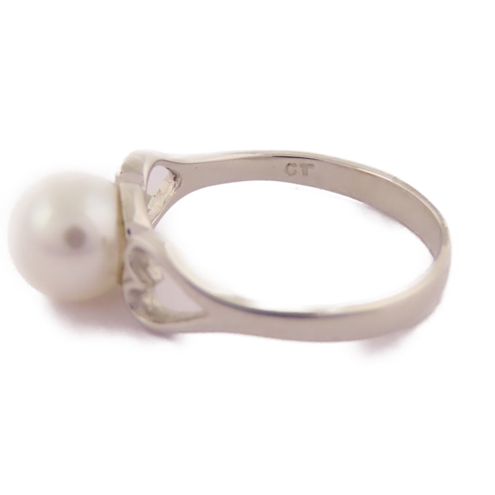 JEWELRY 【激減優惠】18K白金Pearl Ring戒指US#5.5