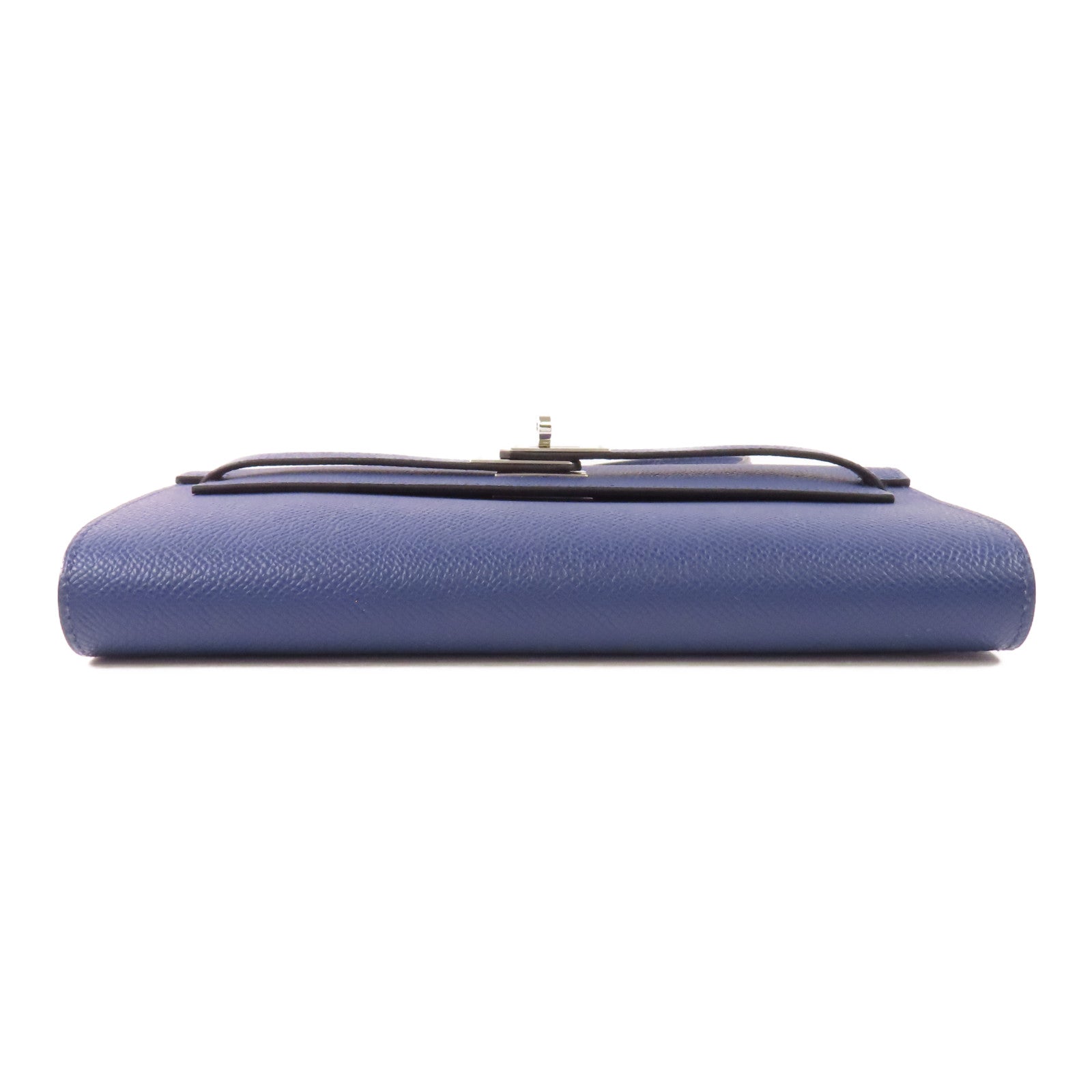 HERMES Epsom皮革Kelly To Go銀扣肩背袋Bleu Saphir