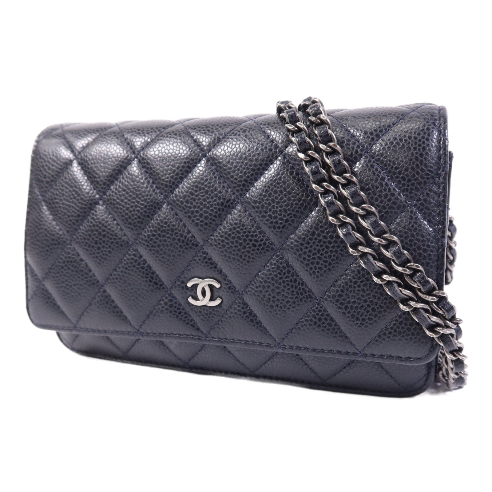 CHANEL 牛皮皮革WOC Wallet On Chain銀扣鏈帶肩背袋