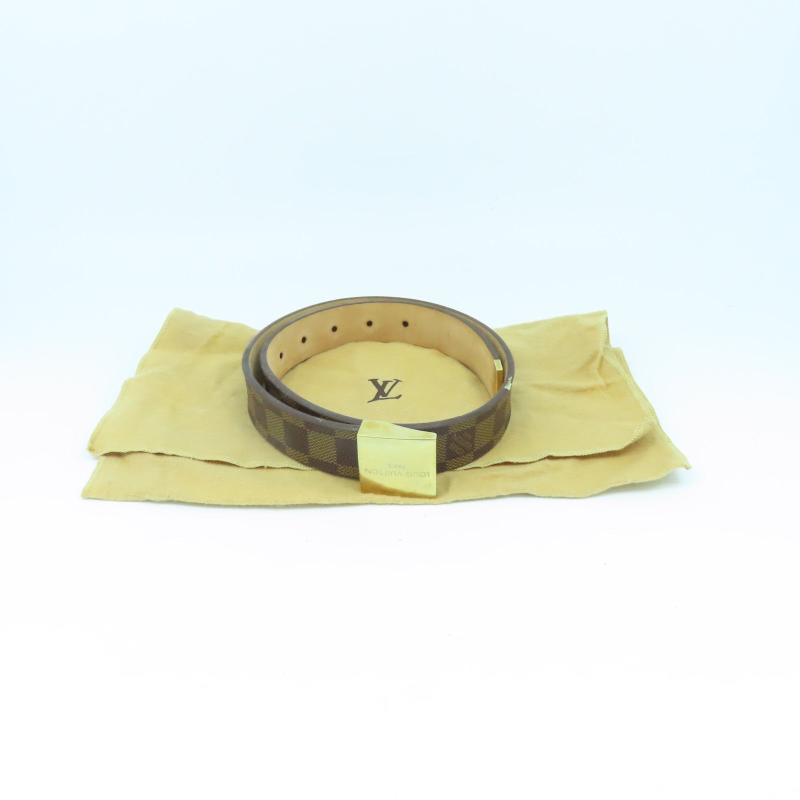 LOUIS VUITTON 【激減優惠】Damier Belt 70金扣皮帶啡色