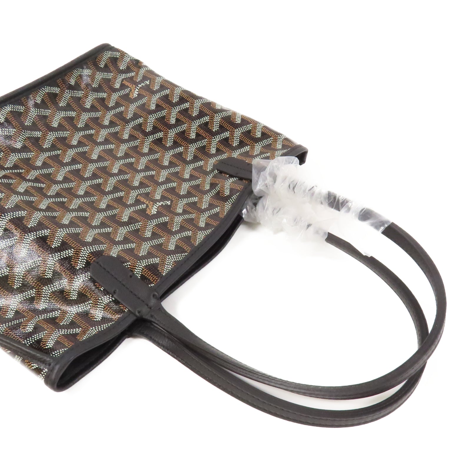 GOYARD 塗層帆布Anjou Mini Bag銀扣手挽袋黑色