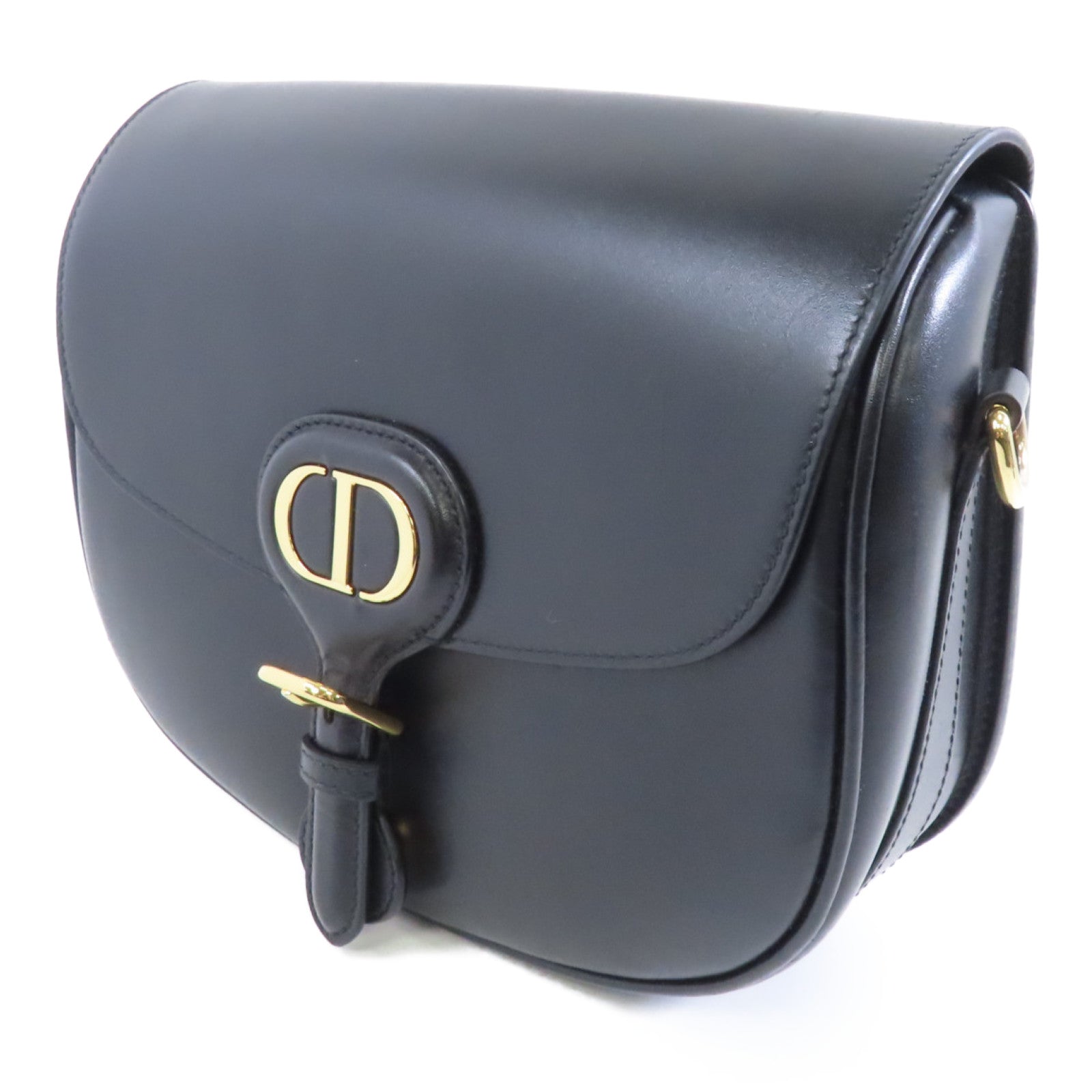 Dior 牛皮皮革Bobby Bag Medium金扣肩背袋黑色