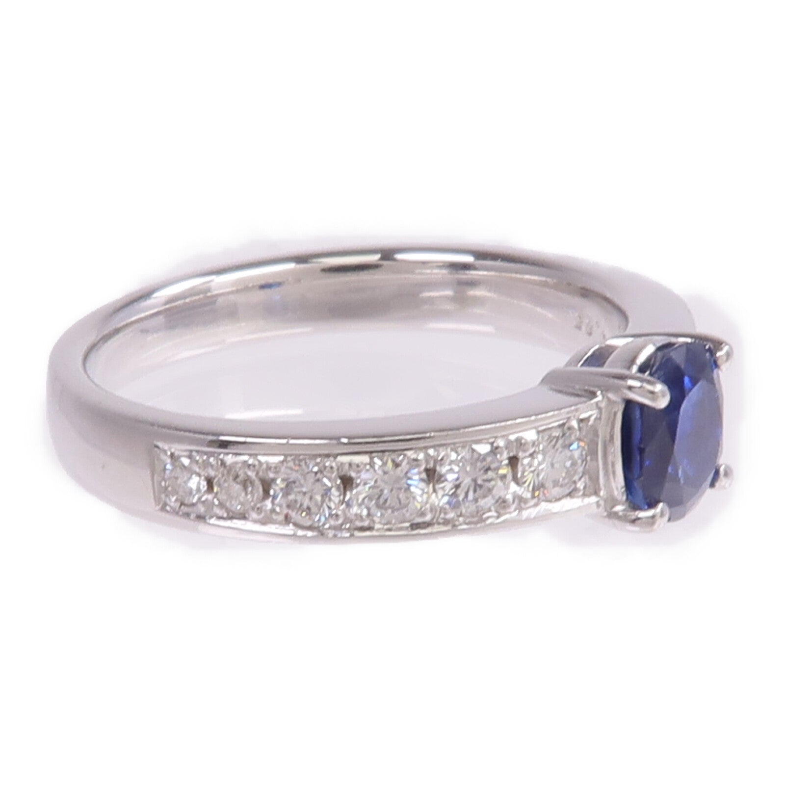 JEWELRY PT900鉑金Sapphire Diamond Ring藍寶石/鑽石戒指US#7.75