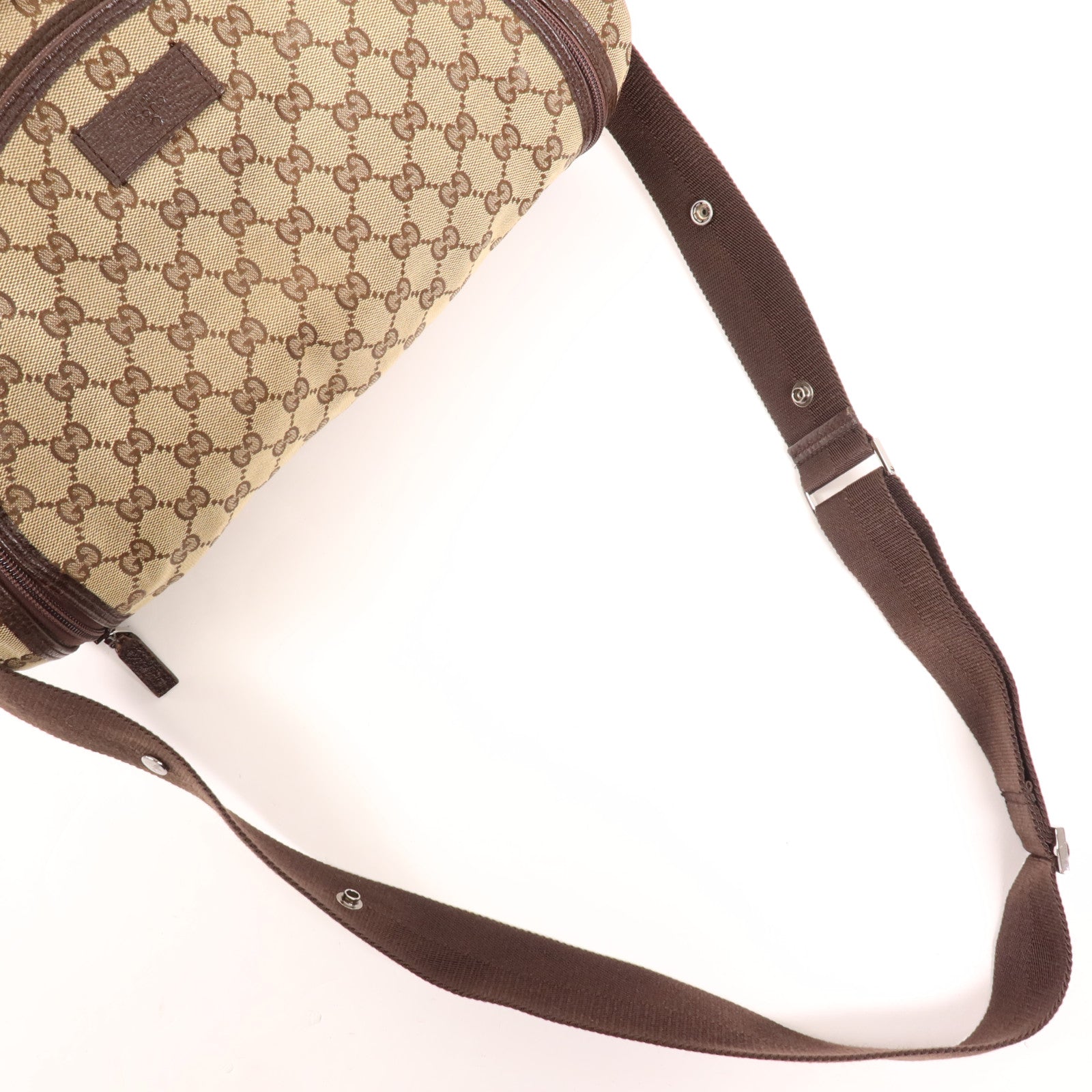 GUCCI 帆布Shoulder Bag銀扣肩背袋