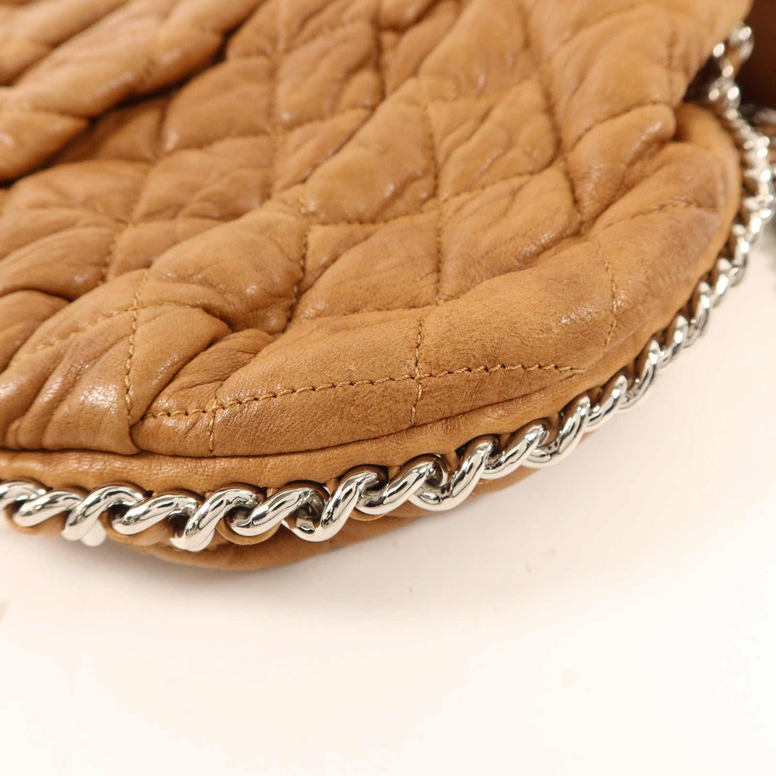 CHANEL 【激減優惠】牛皮皮革Chain Shoulder Bag銀扣鏈帶肩背袋