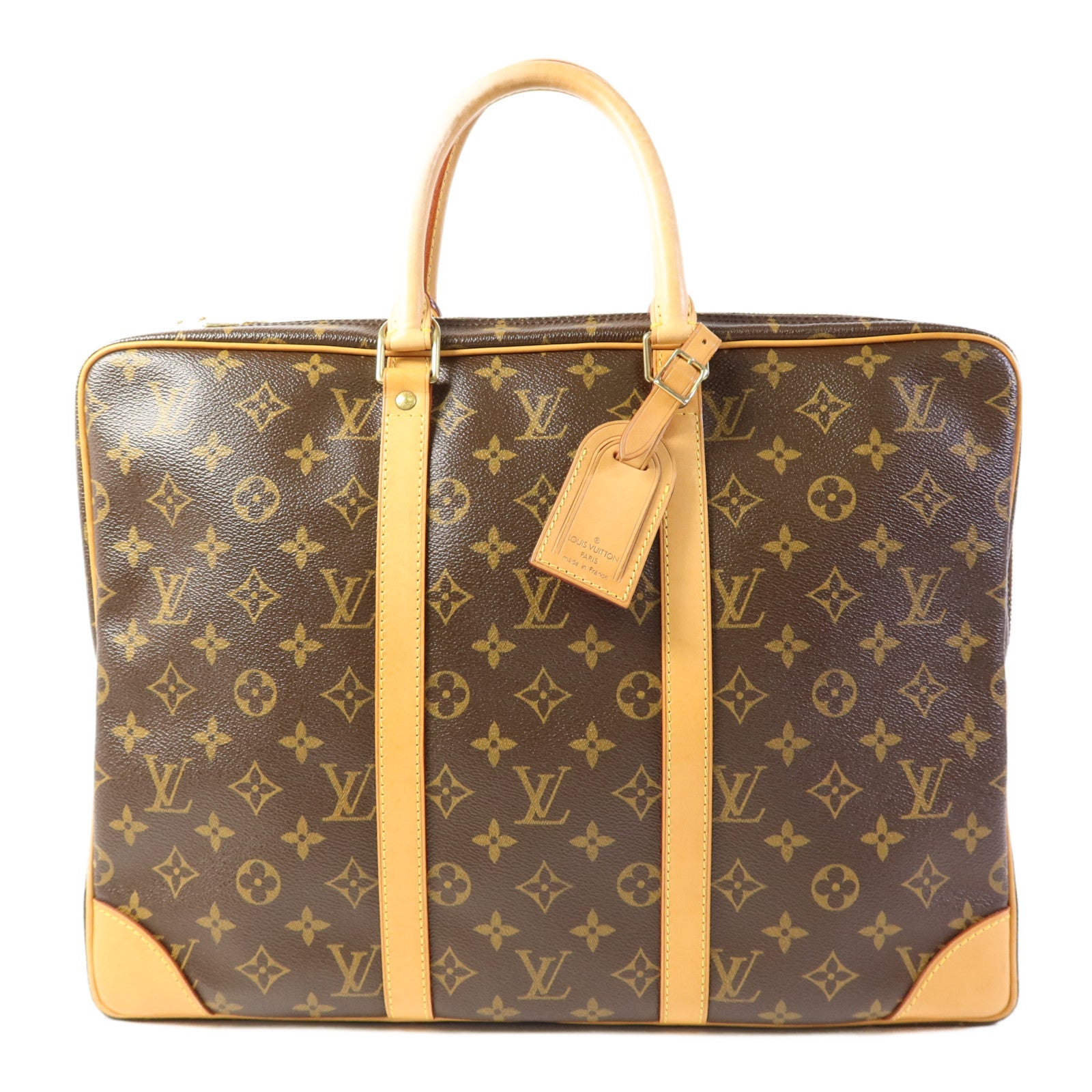LOUIS VUITTON Monogram Porte Documents Voyage PM金扣手挽袋
