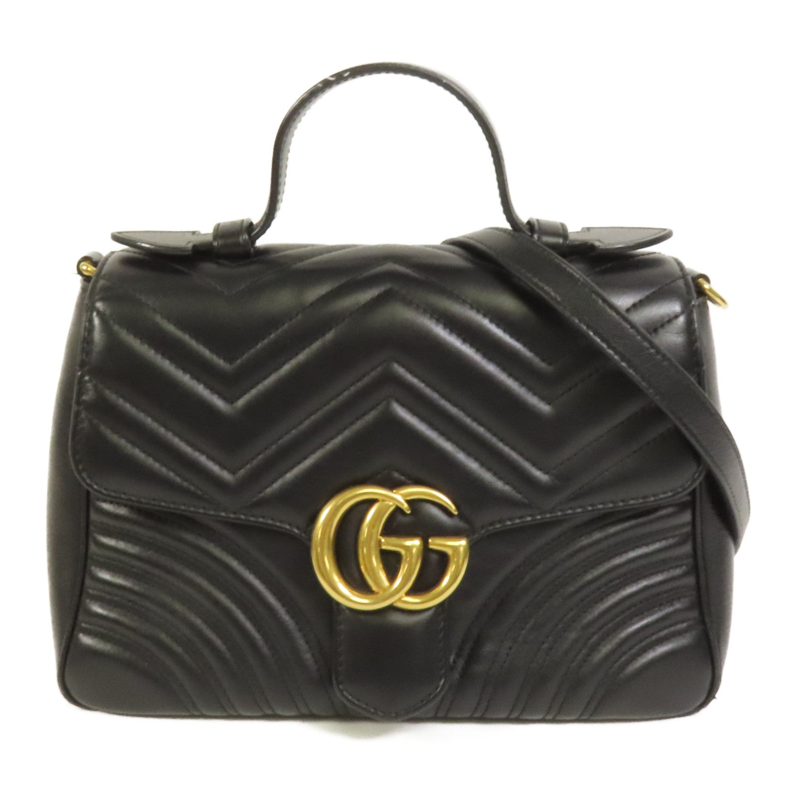 GUCCI 牛皮皮革GG Marmont金扣手挽肩背兩用袋