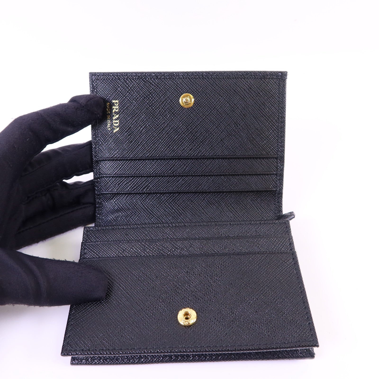 PRADA 牛皮皮革Wallet金扣錢包