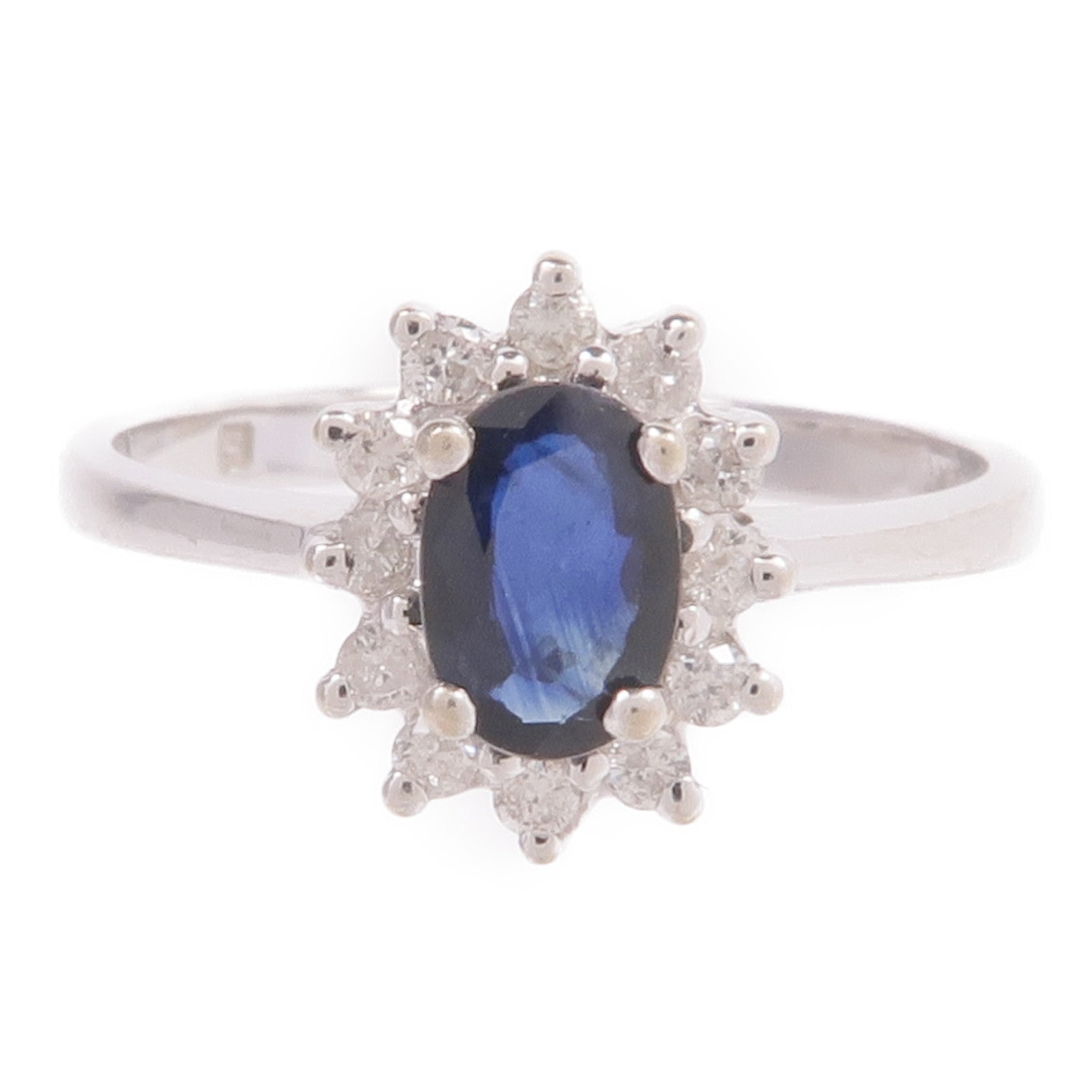 JEWELRY 18K白金Sapphire Diamond Ring藍寶石/鑽石戒指US#5.5