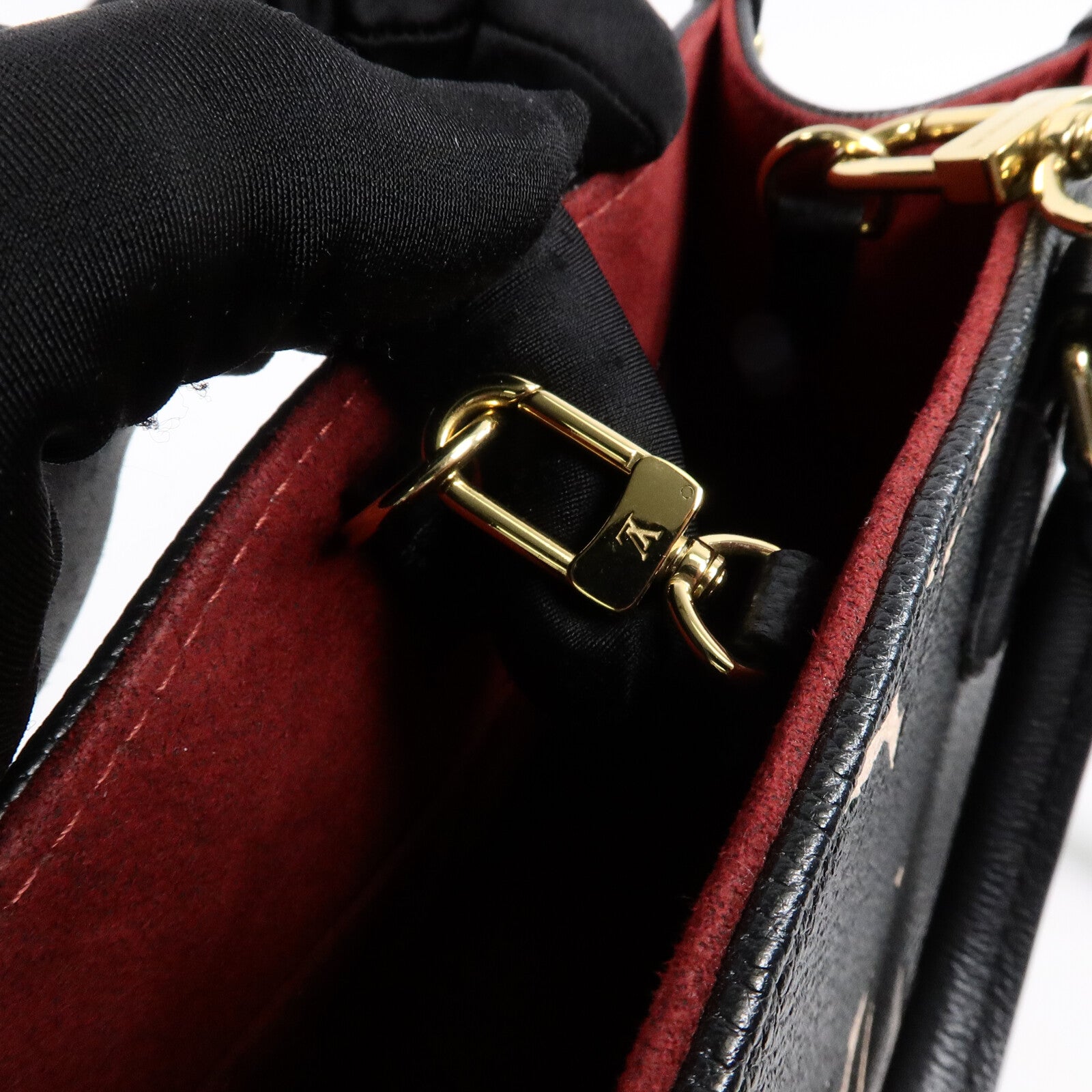 LOUIS VUITTON Monogram Empreinte On The Go PM金扣手挽肩背兩用袋