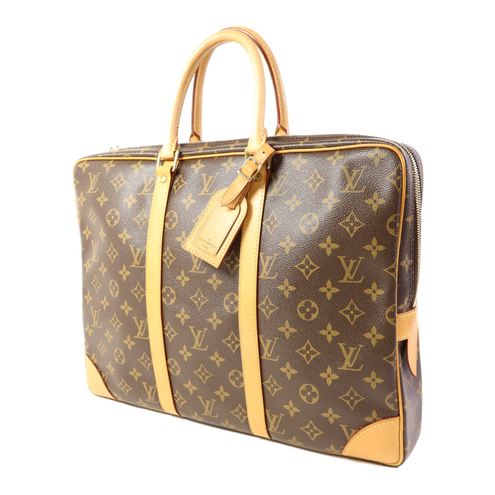 LOUIS VUITTON Monogram Porte Documents Voyage PM金扣手挽袋