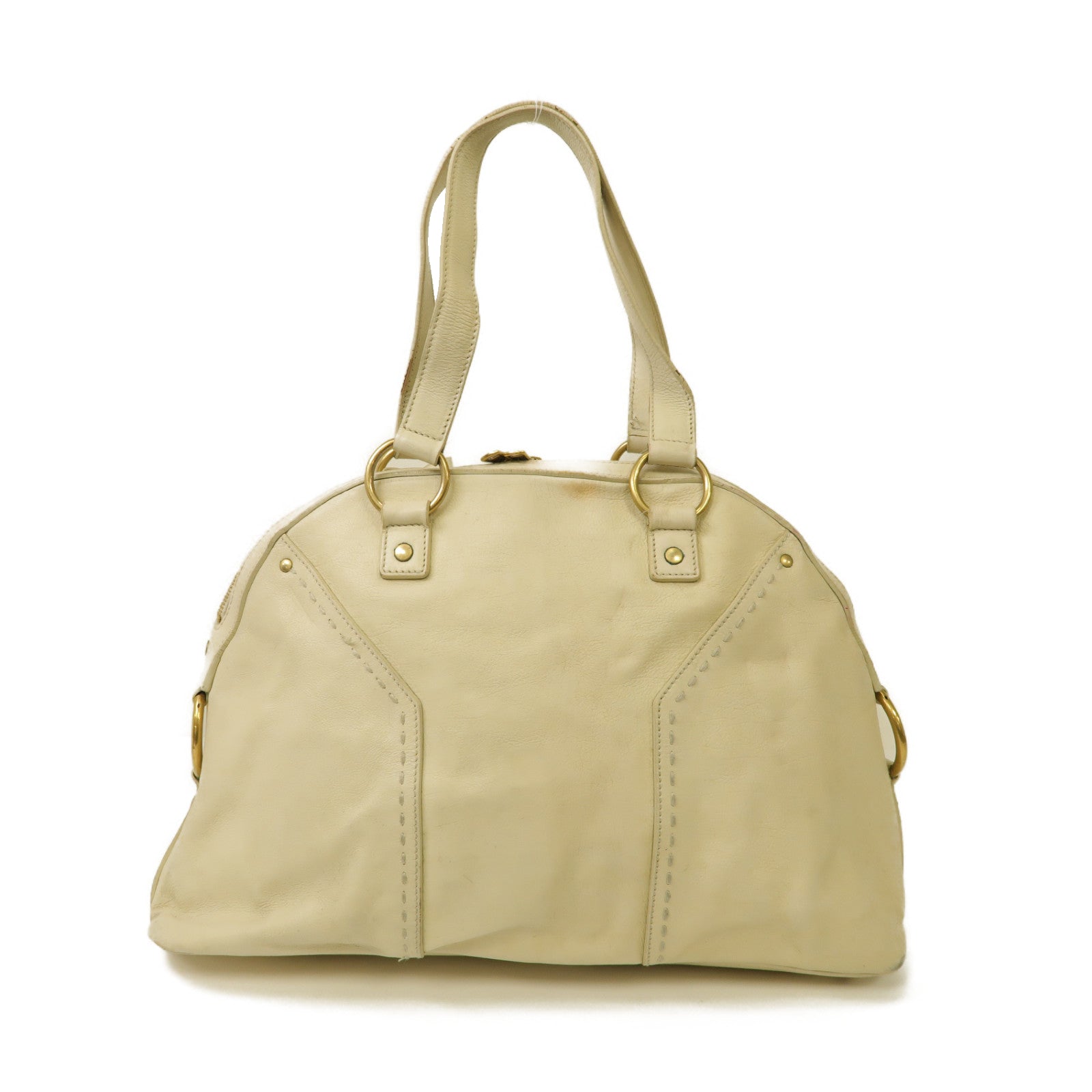 SAINT LAURENT 【激減優惠】牛皮皮革Hand Bag金扣手提袋白色