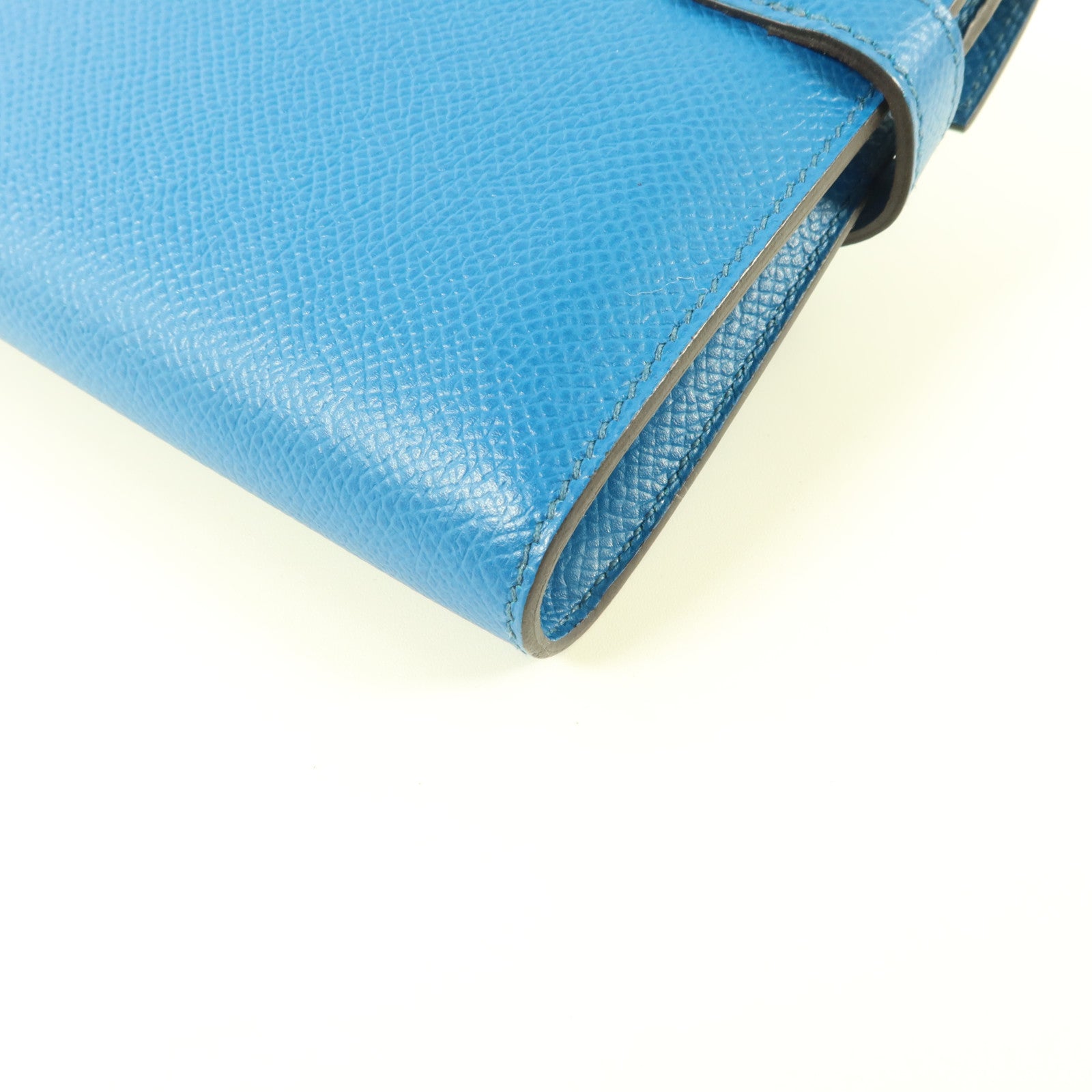 HERMES Epsom皮革Kelly Wallet長錢包Bleu Izmir