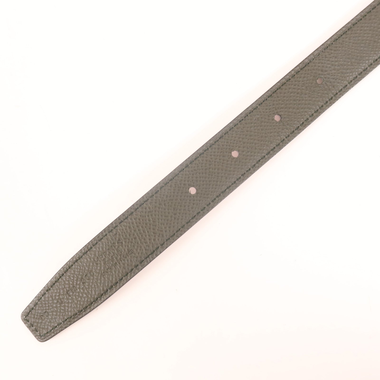 HERMES Swift/Espom皮革Gamma Belt金扣皮帶Vert De Gris
