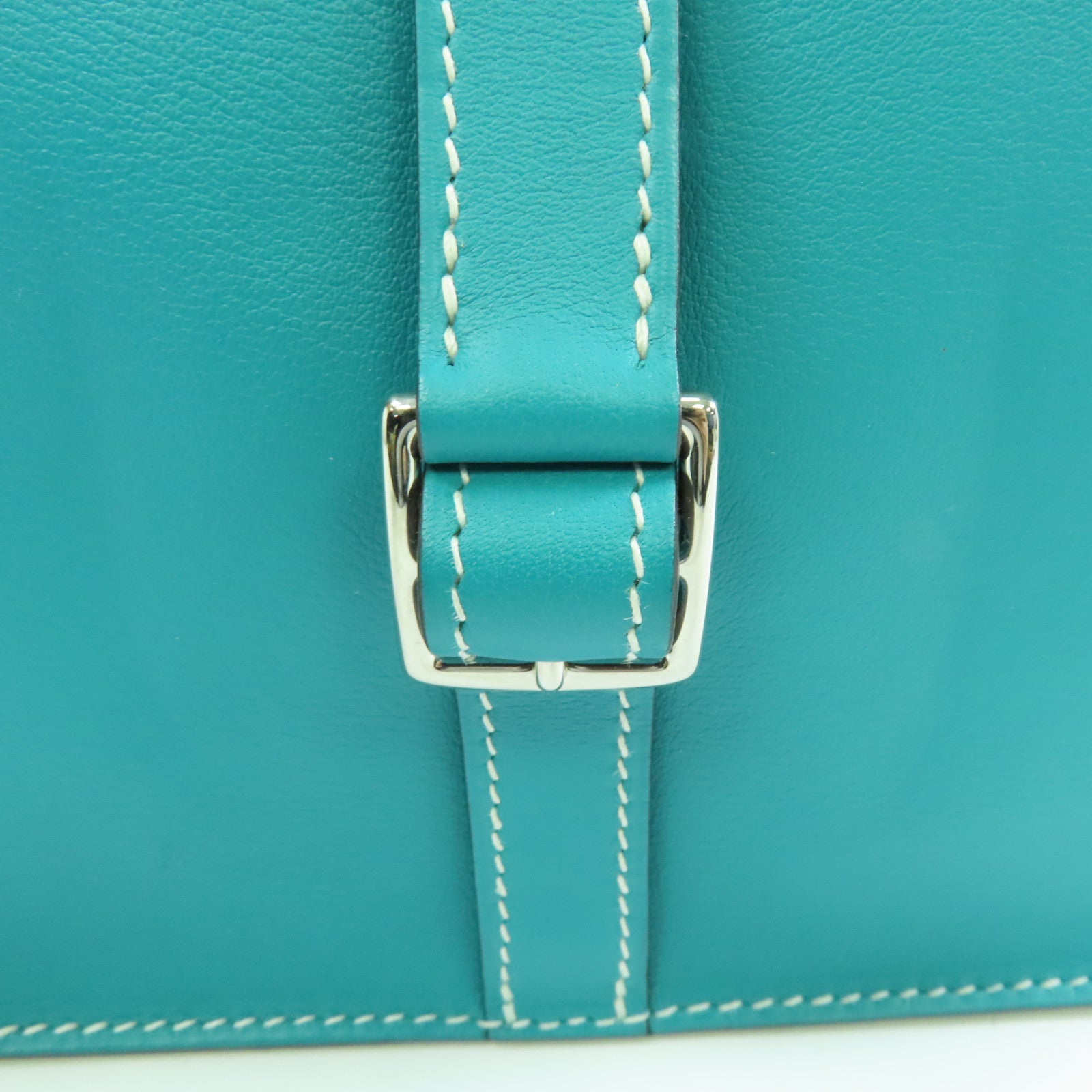 HERMES 【激減優惠】Swift皮革Mini Halzan銀扣肩背袋Bleu Paon/孔雀藍色