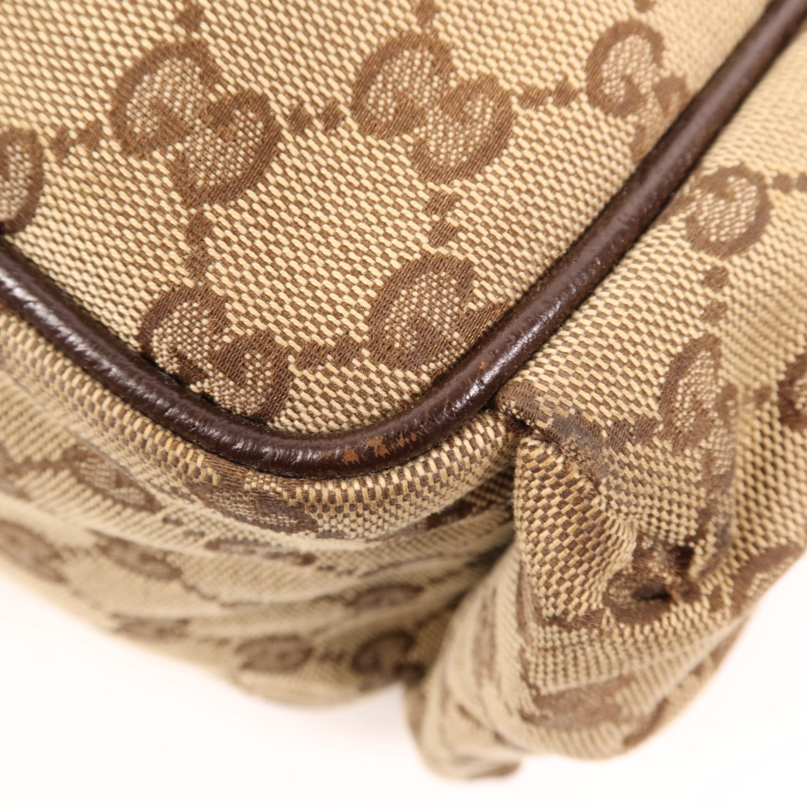 GUCCI 帆布Shoulder Bag銀扣肩背袋