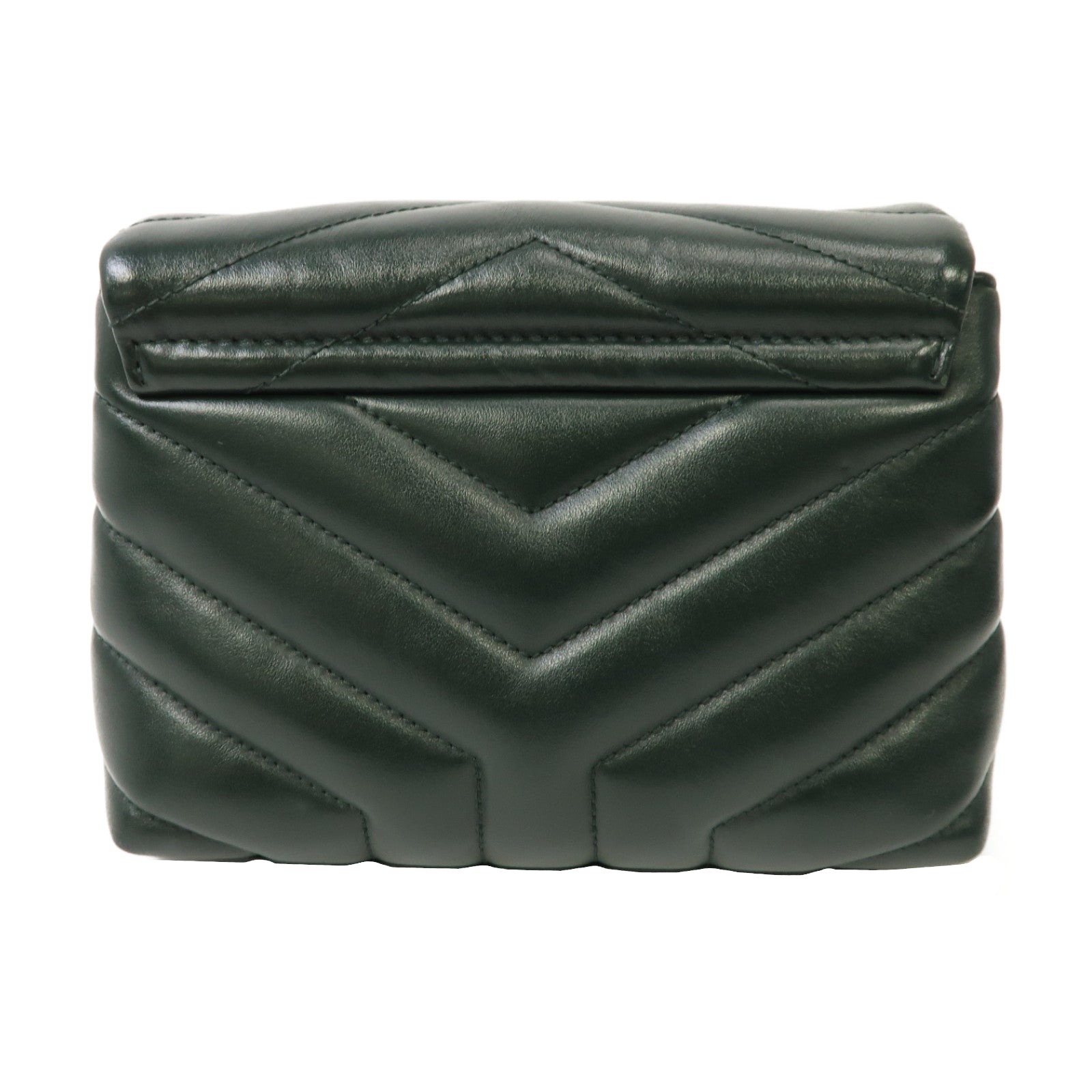 SAINT LAURENT 斜紋牛皮皮革Lou Lou金扣肩背袋綠色