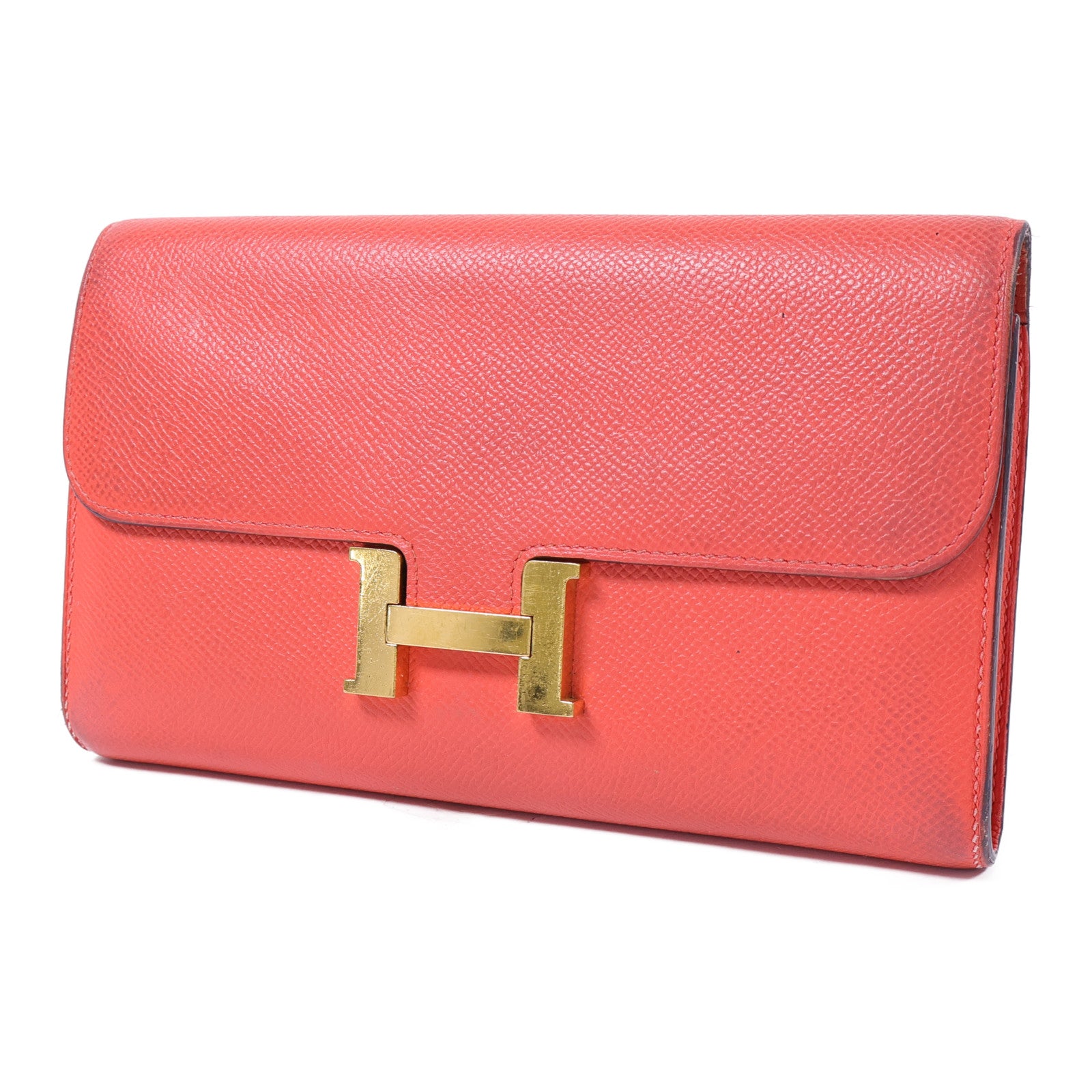 HERMES Epsom皮革Constance Wallet金扣長錢包