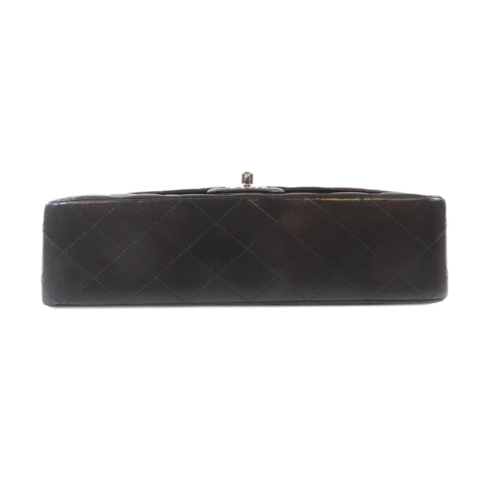 CHANEL 【激減優惠】菱格羊皮皮革Classic Flap 25cm銀扣鏈帶肩背袋黑色