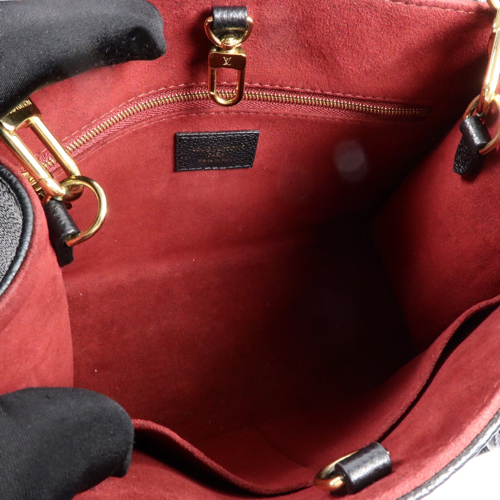 LOUIS VUITTON Monogram Empreinte On The Go PM金扣手挽肩背兩用袋