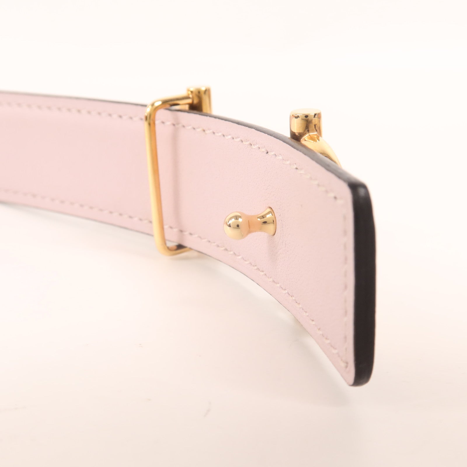HERMES Swift/Espom皮革Gamma Belt金扣皮帶Vert De Gris