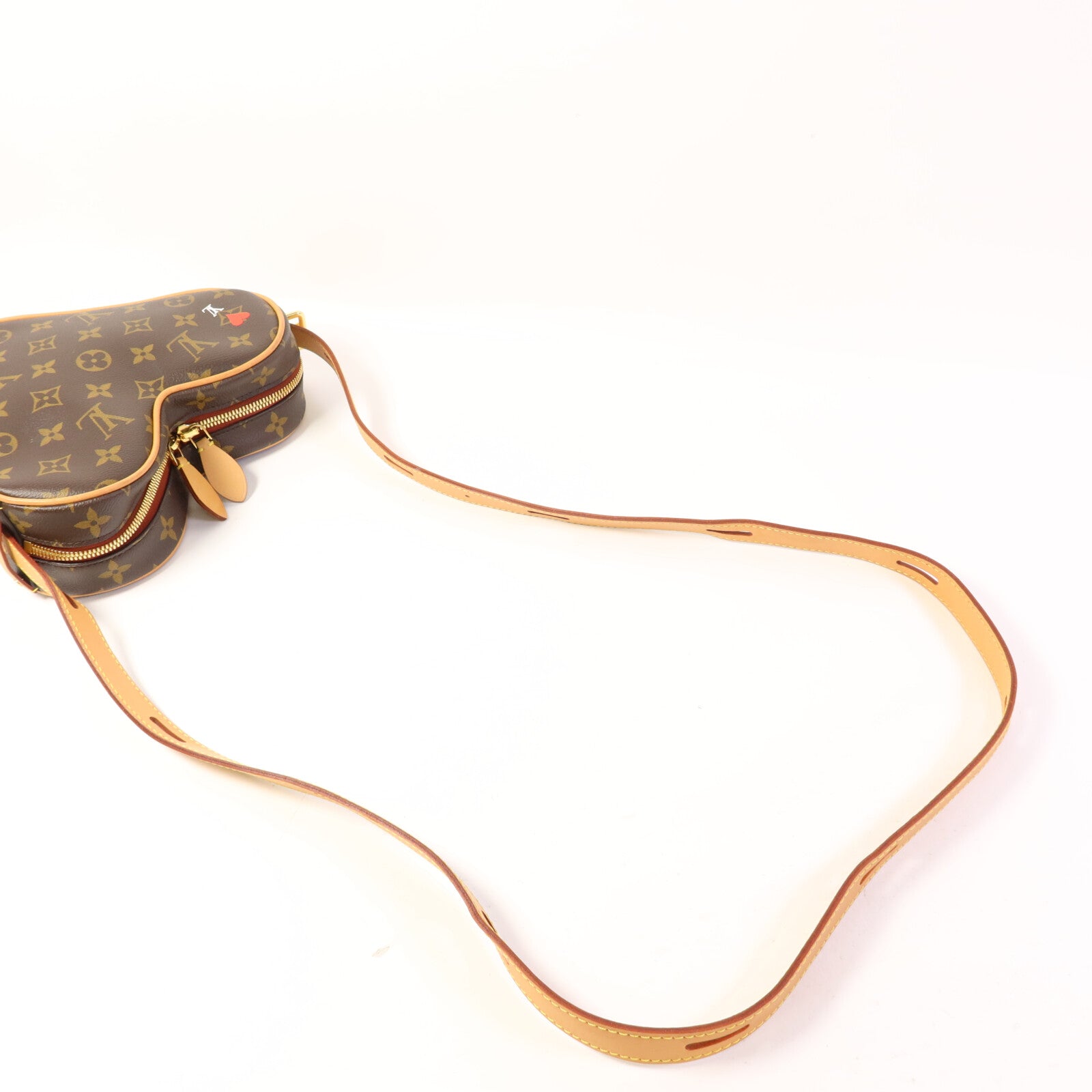 LOUIS VUITTON Monogram Game On Coeur金扣肩背袋棕色