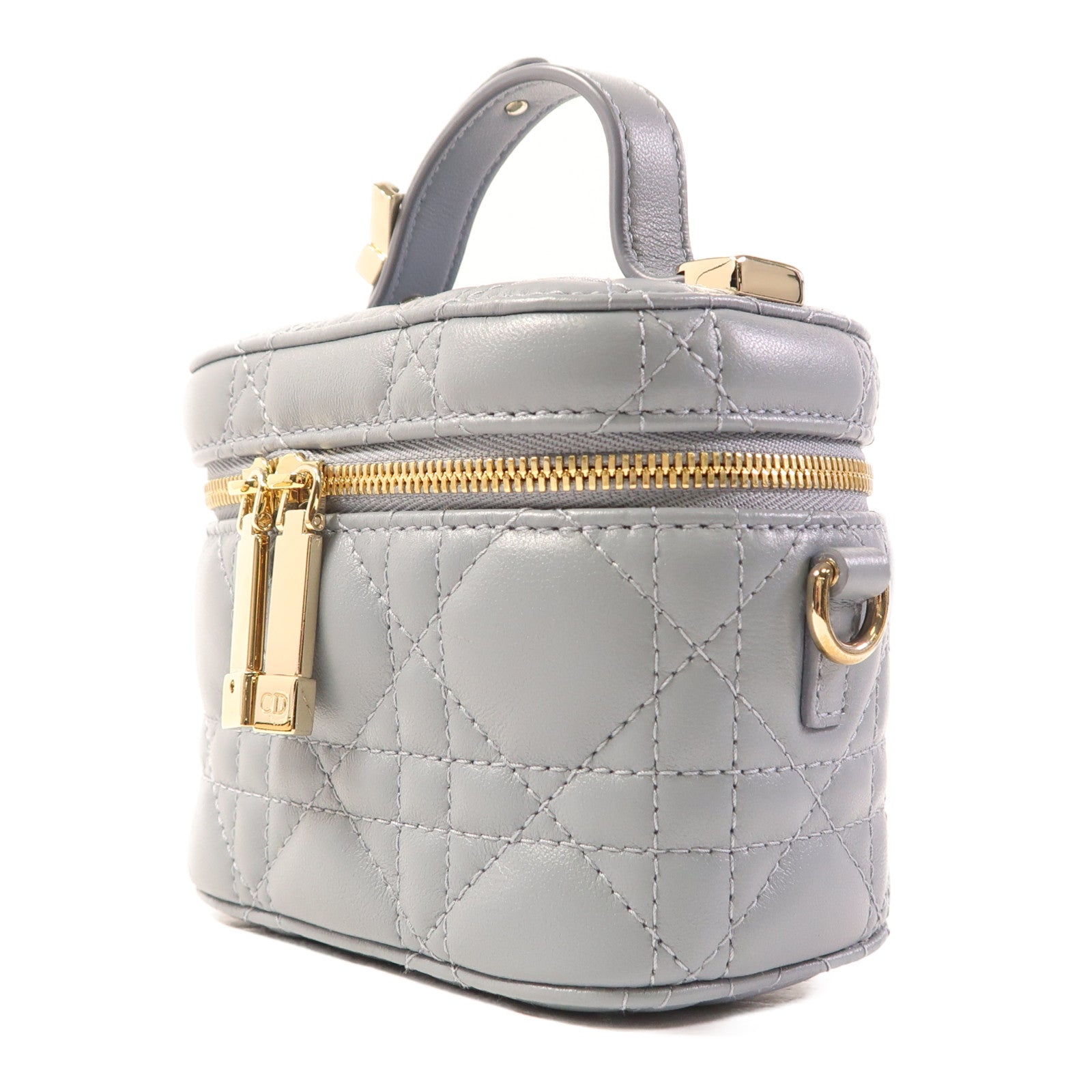 Dior 羊皮皮革Cannage Vanity金扣手挽肩背兩用袋