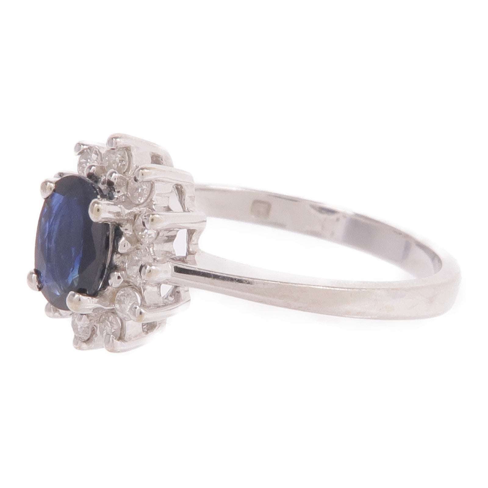 JEWELRY 18K白金Sapphire Diamond Ring藍寶石/鑽石戒指US#5.5