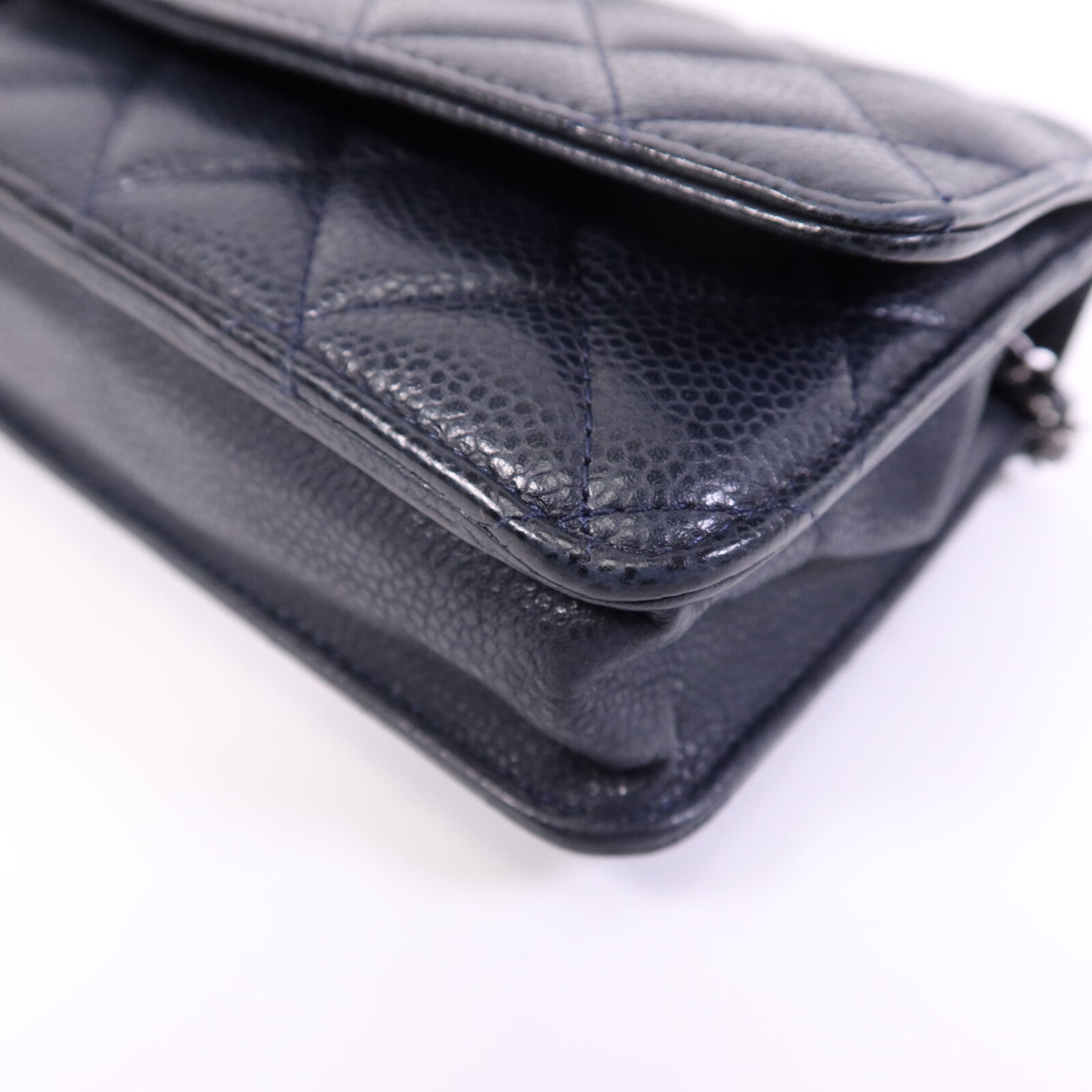 CHANEL 牛皮皮革WOC Wallet On Chain銀扣鏈帶肩背袋