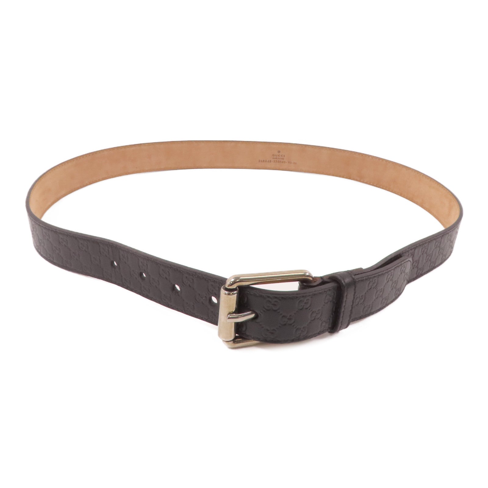 GUCCI 牛皮皮革Belt銀扣皮帶