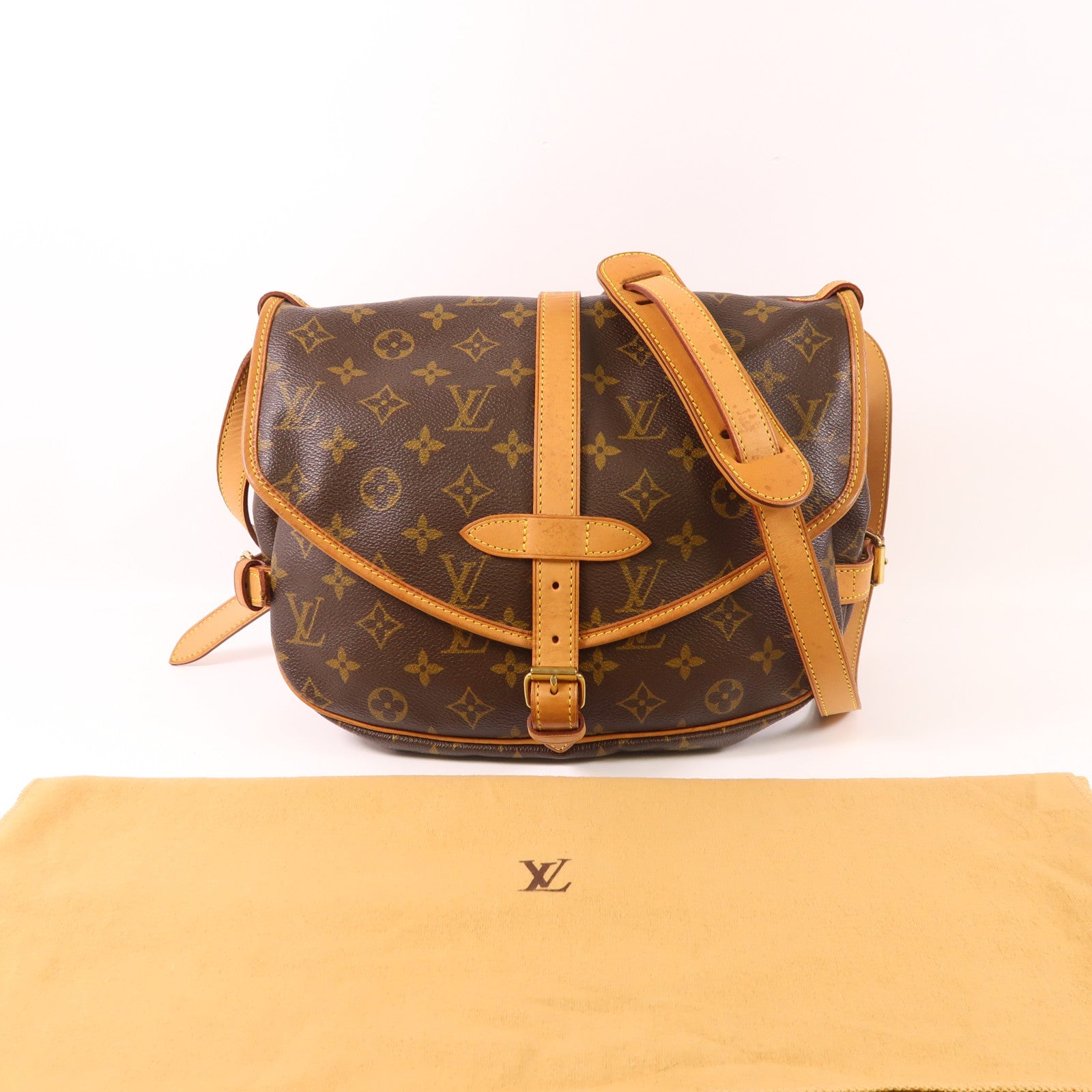 LOUIS VUITTON Monogram Saumur 30金扣肩背袋