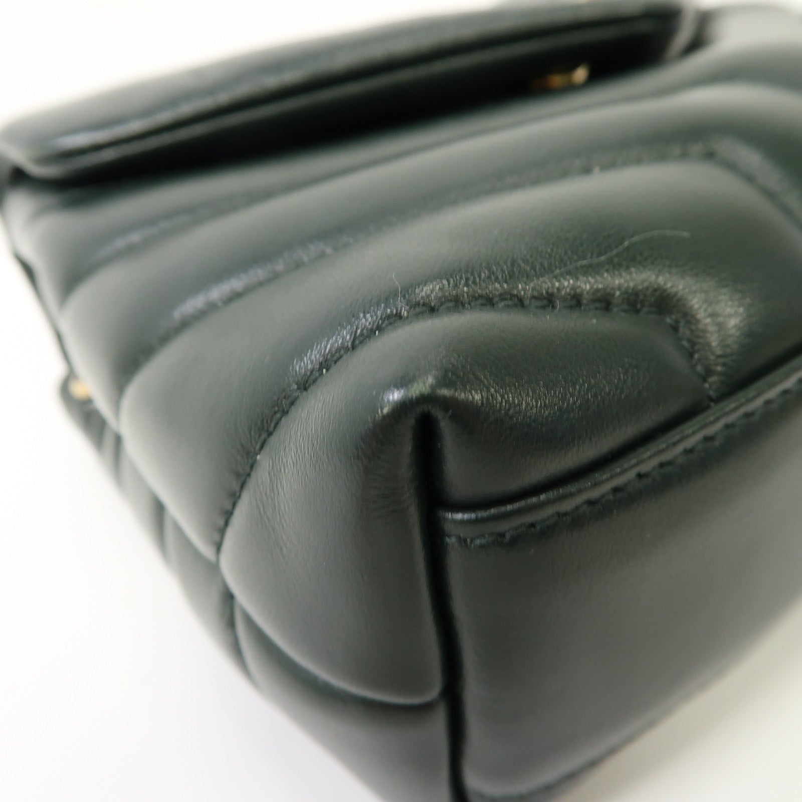 SAINT LAURENT 斜紋牛皮皮革Lou Lou金扣肩背袋綠色