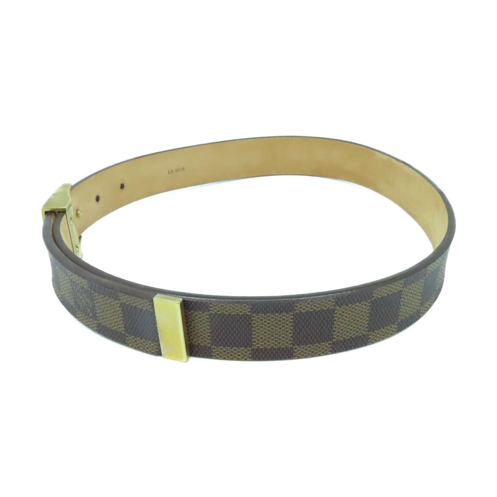 LOUIS VUITTON 【激減優惠】Damier Belt 70金扣皮帶啡色