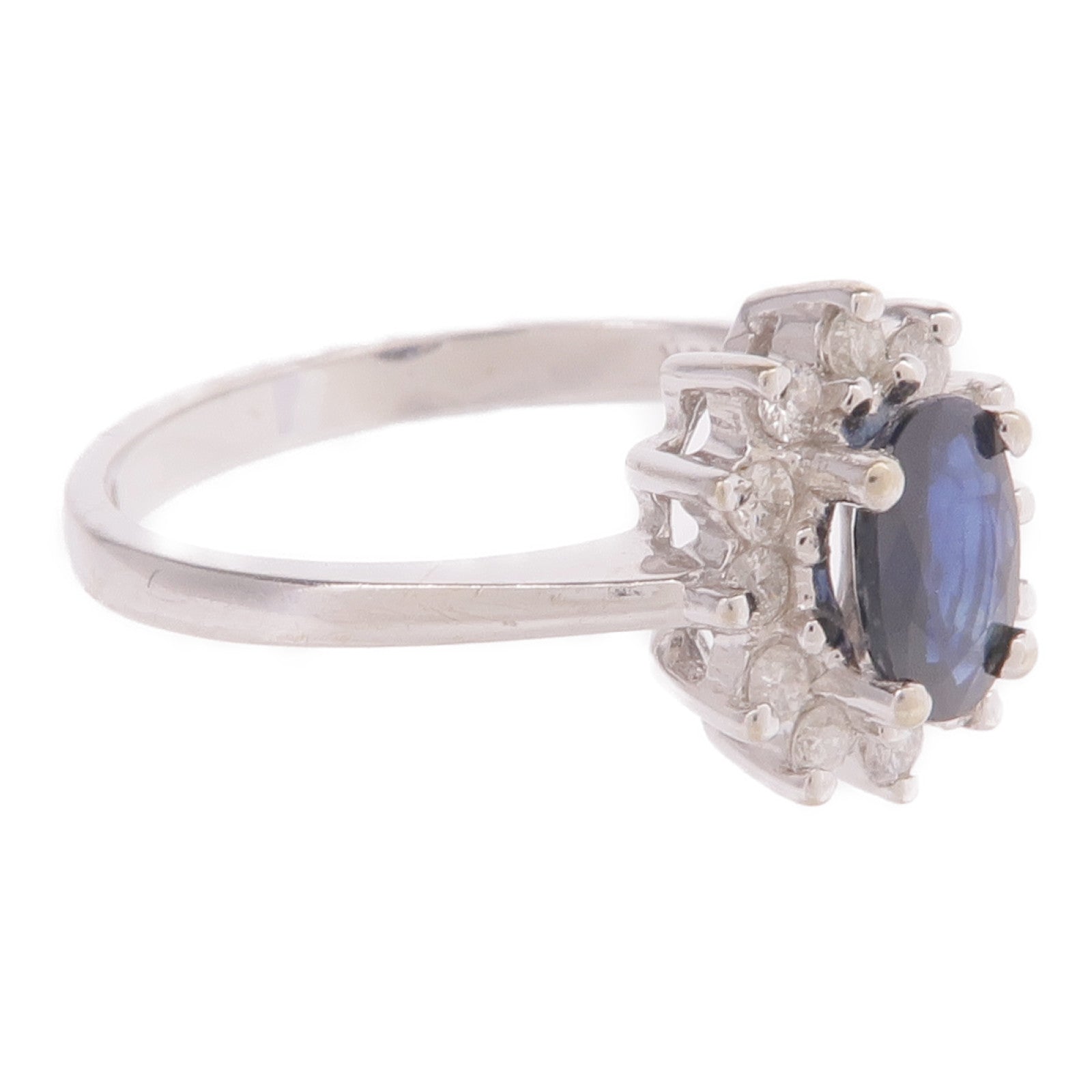 JEWELRY 18K白金Sapphire Diamond Ring藍寶石/鑽石戒指US#5.5