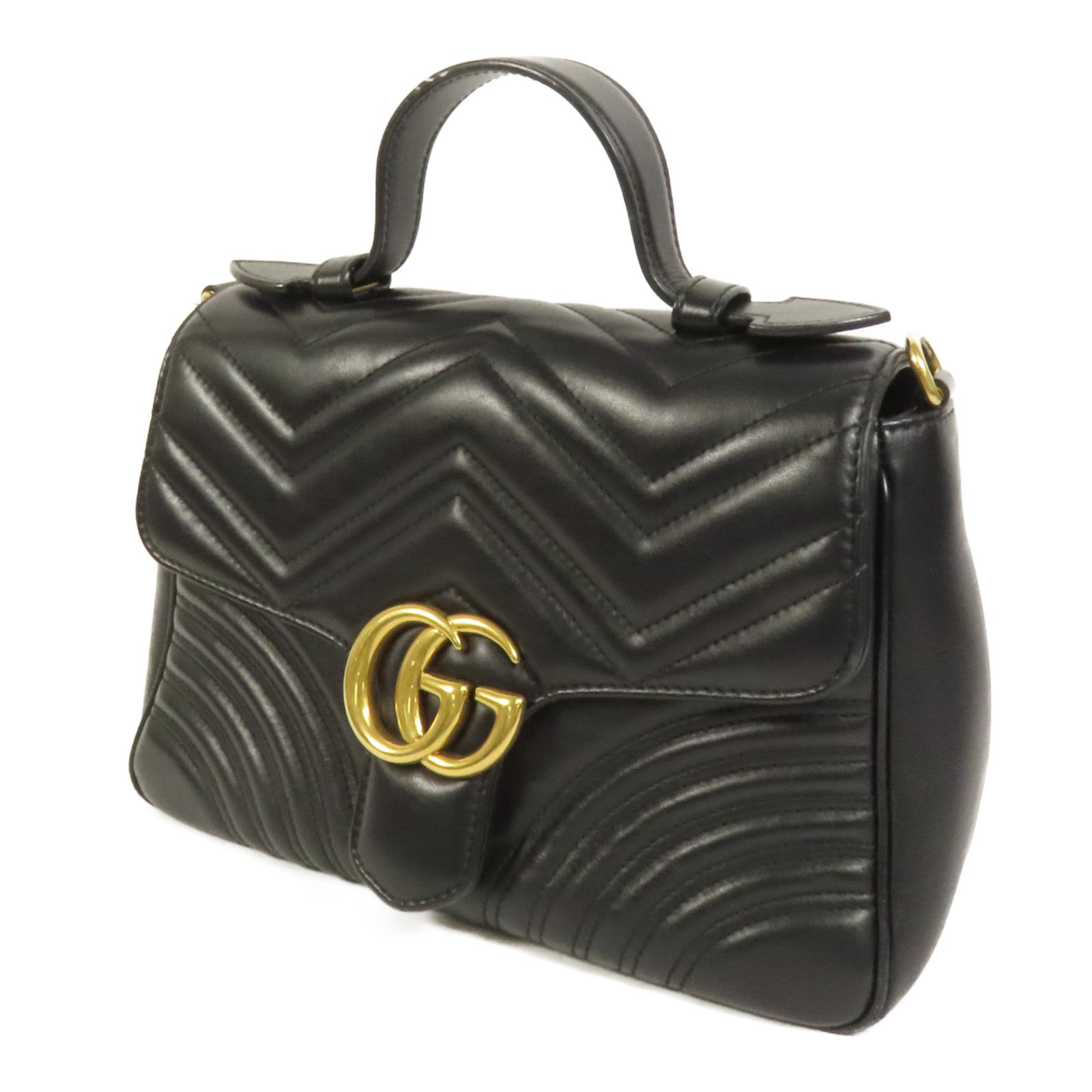 GUCCI 牛皮皮革GG Marmont金扣手挽肩背兩用袋