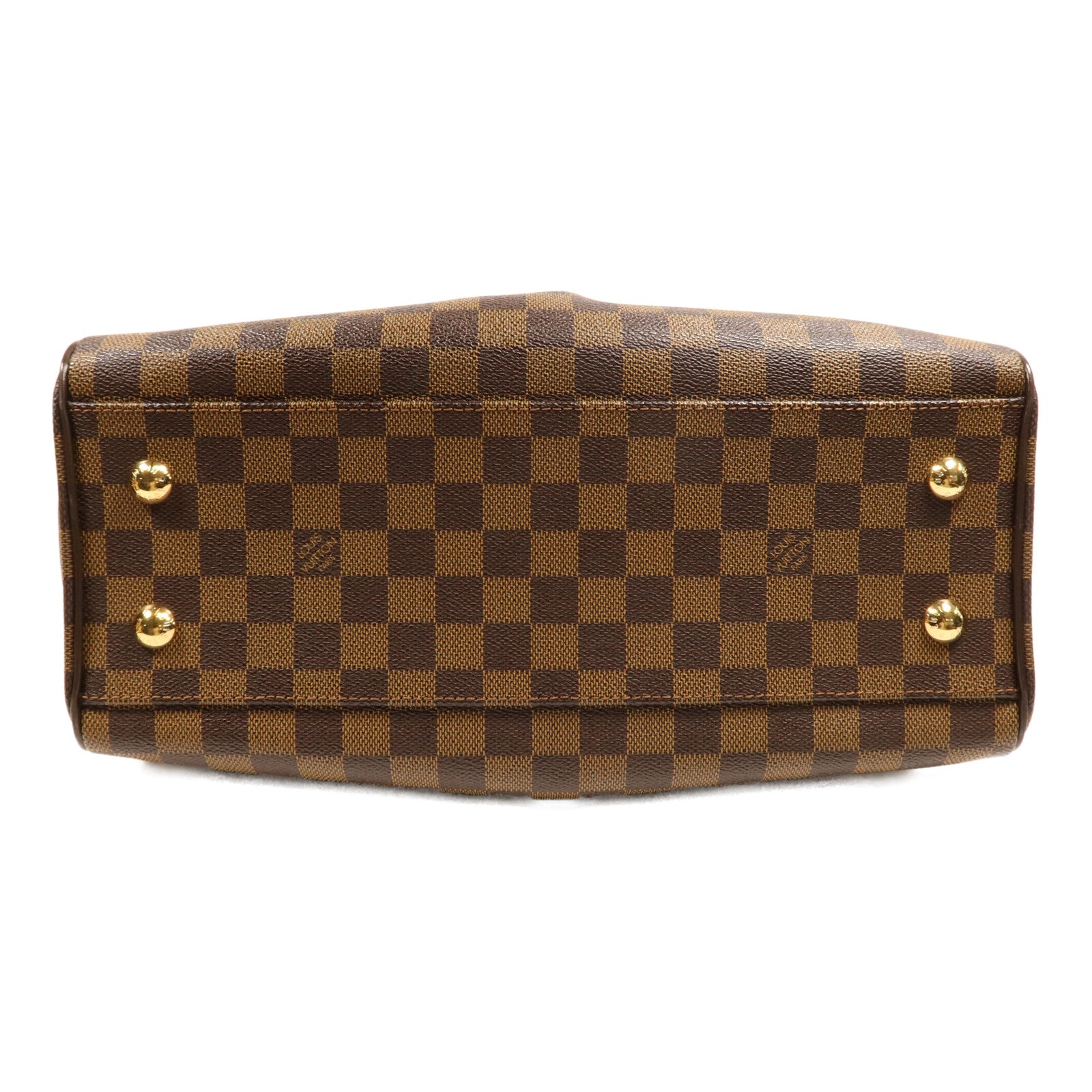 LOUIS VUITTON Damier Trevi PM金扣手挽肩背兩用袋棕色