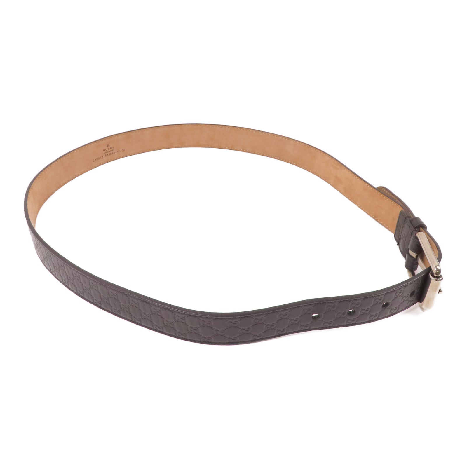 GUCCI 牛皮皮革Belt銀扣皮帶