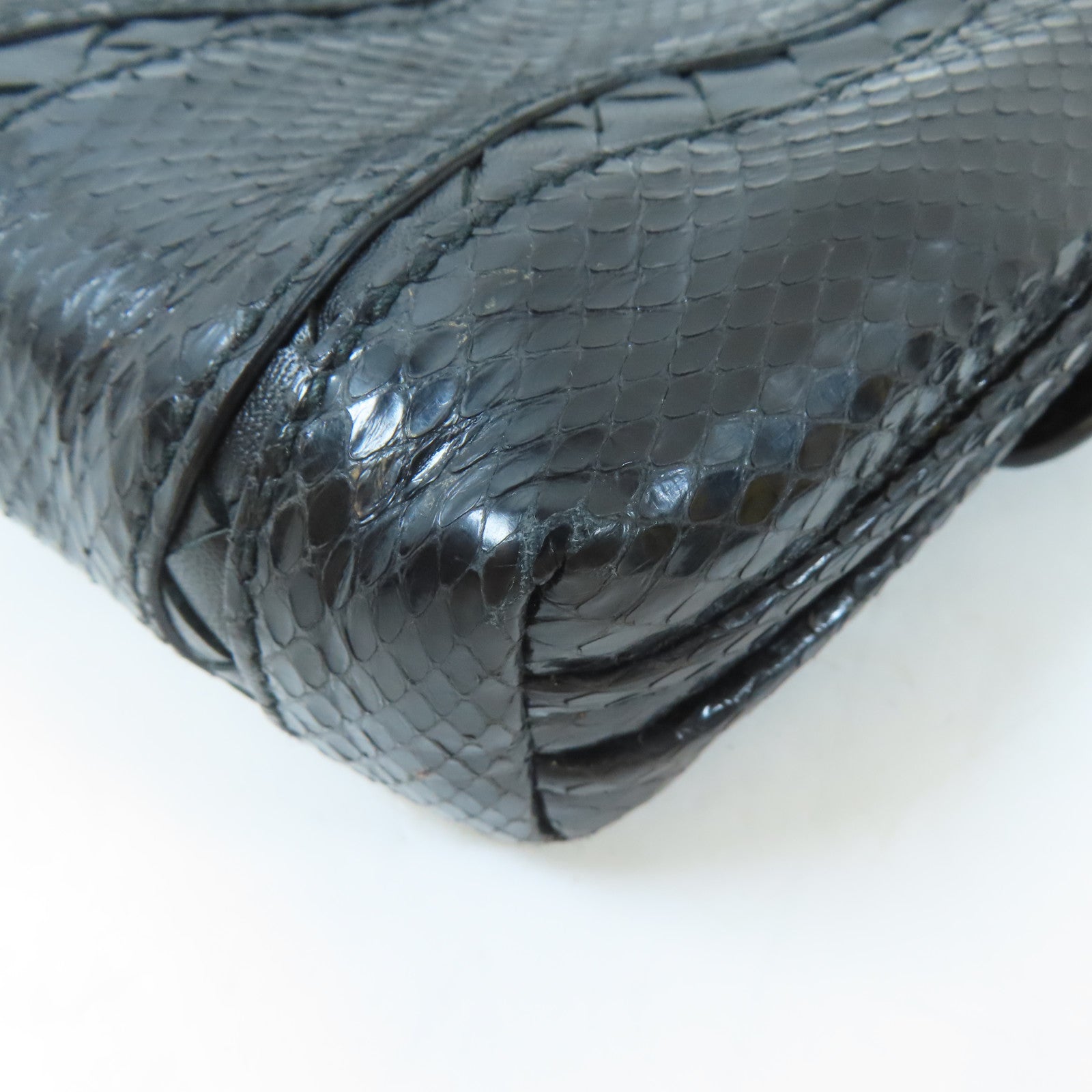 BOTTEGA VENETA 【激減優惠】皮革Shoulder Bag黑扣肩背袋黑色
