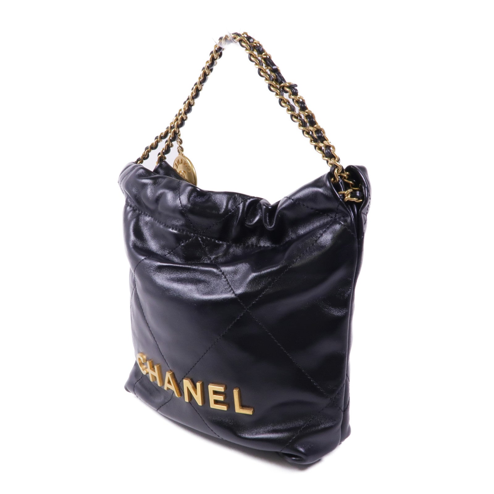 CHANEL 牛皮皮革Chanel 22 Mini金扣鏈帶手挽肩背兩用袋